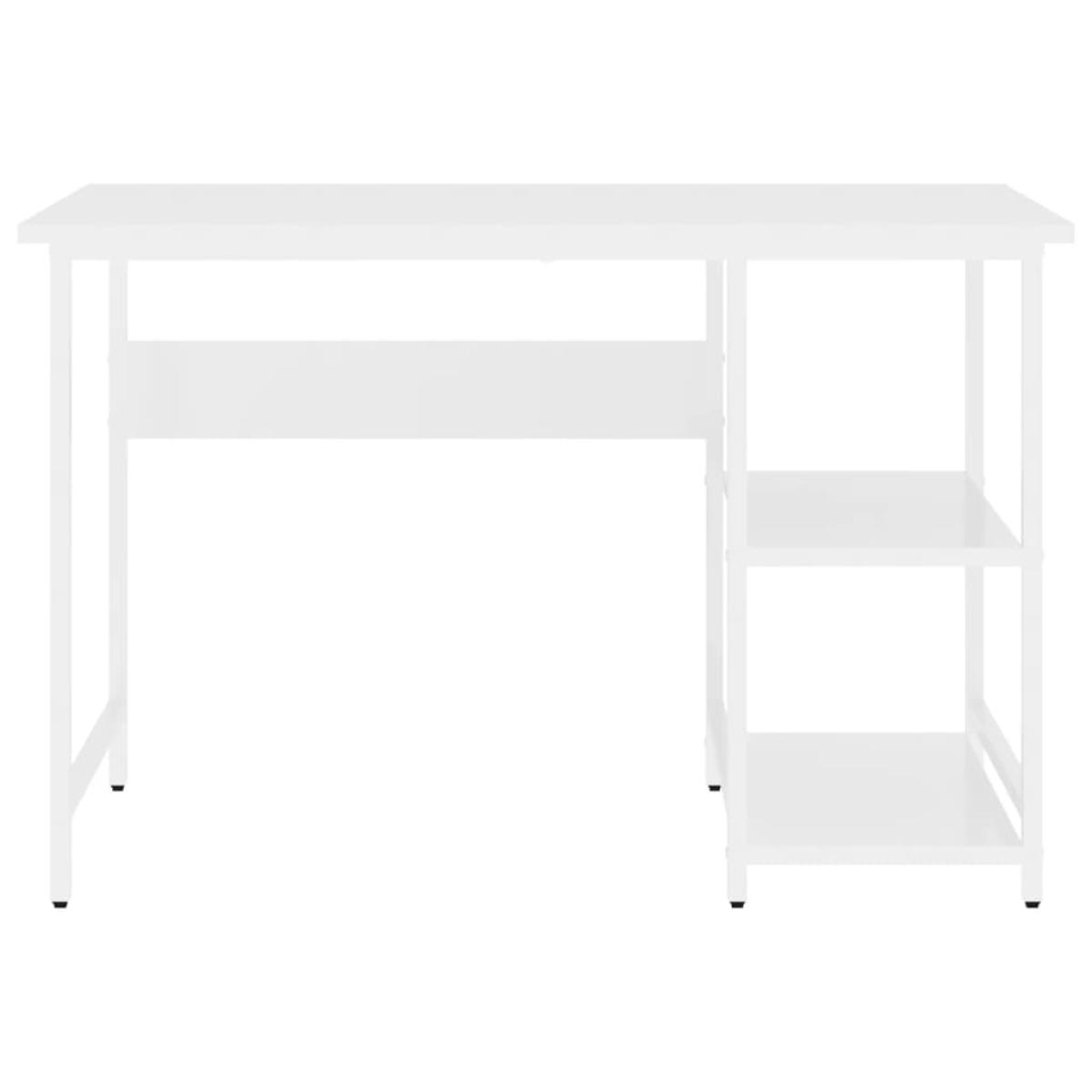 Escritorio para ordenador de MDF y metal blanco 105x55x72 cm