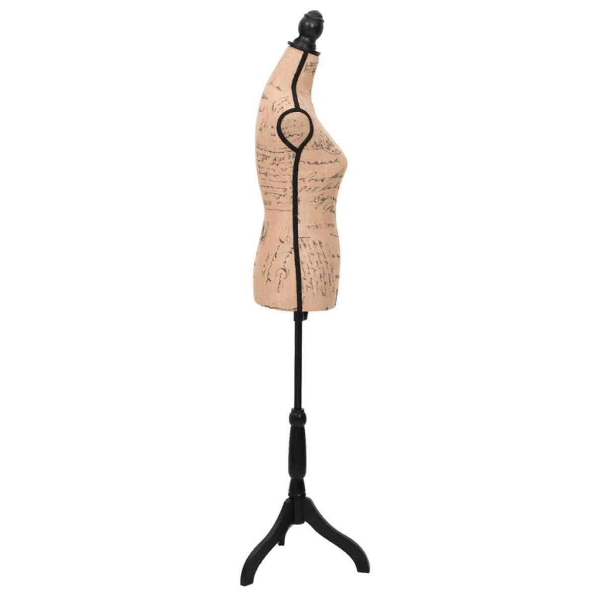 Maniquí de busto de mujer de yute marrón y negro  