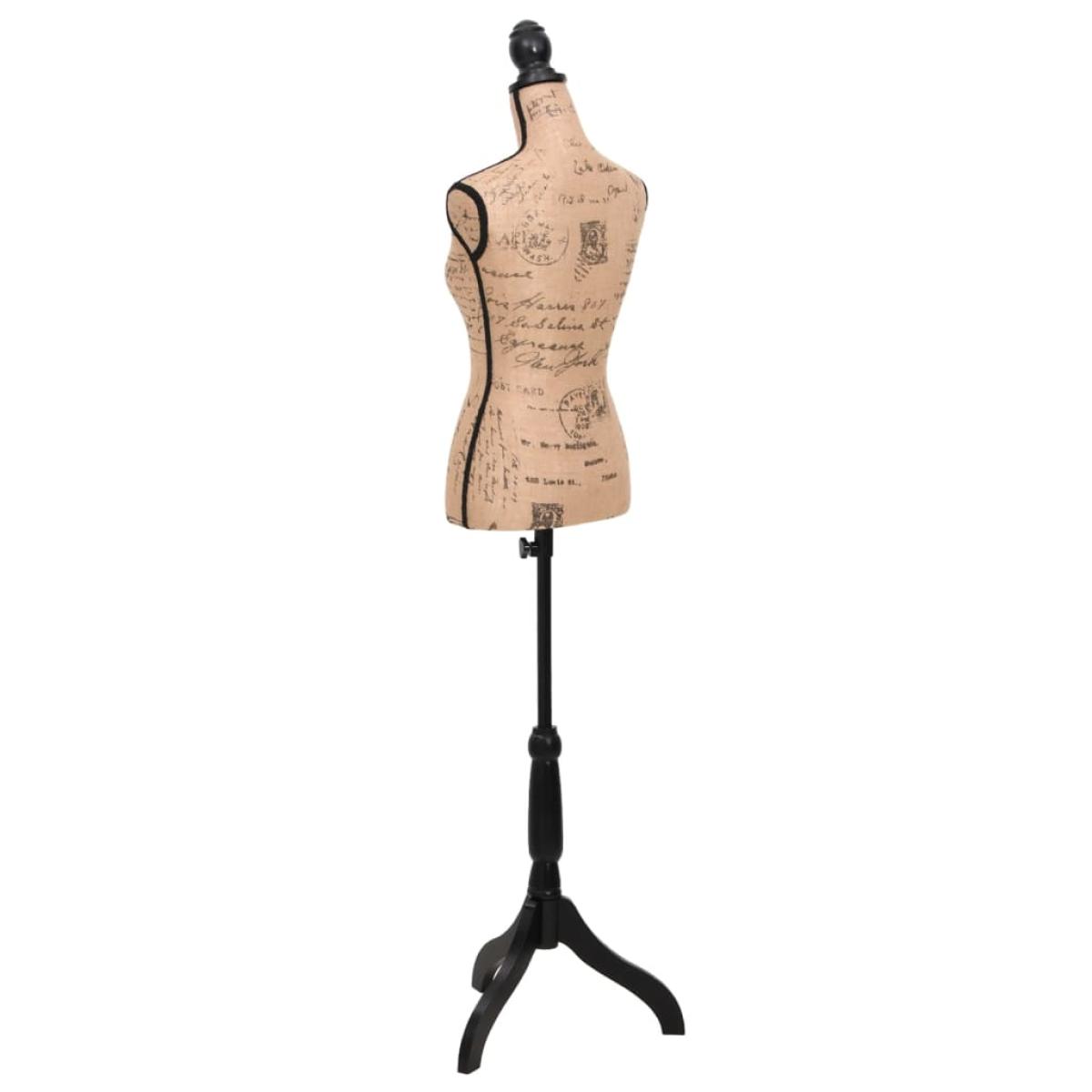 Maniquí de busto de mujer de yute marrón y negro  