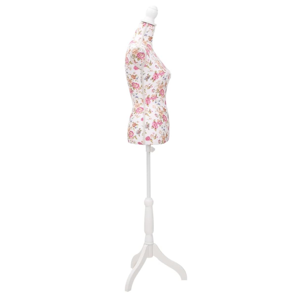 Maniquí de busto de mujer algodón blanco con rosas