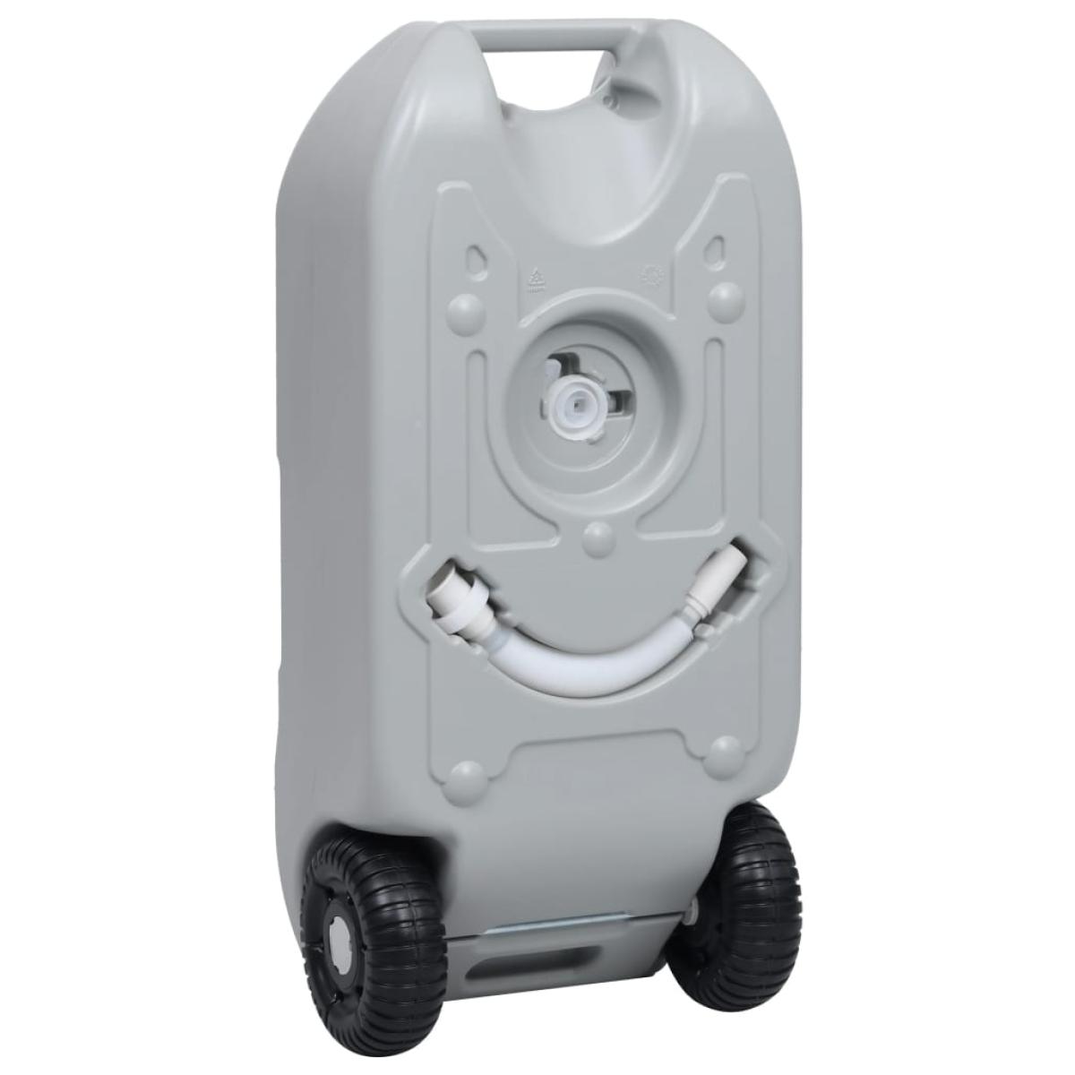 Depósito de agua con ruedas para camping gris 40 L