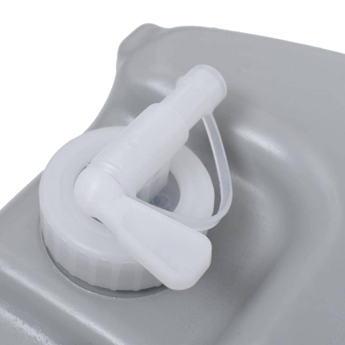 Depósito de agua con ruedas para camping gris 40 L