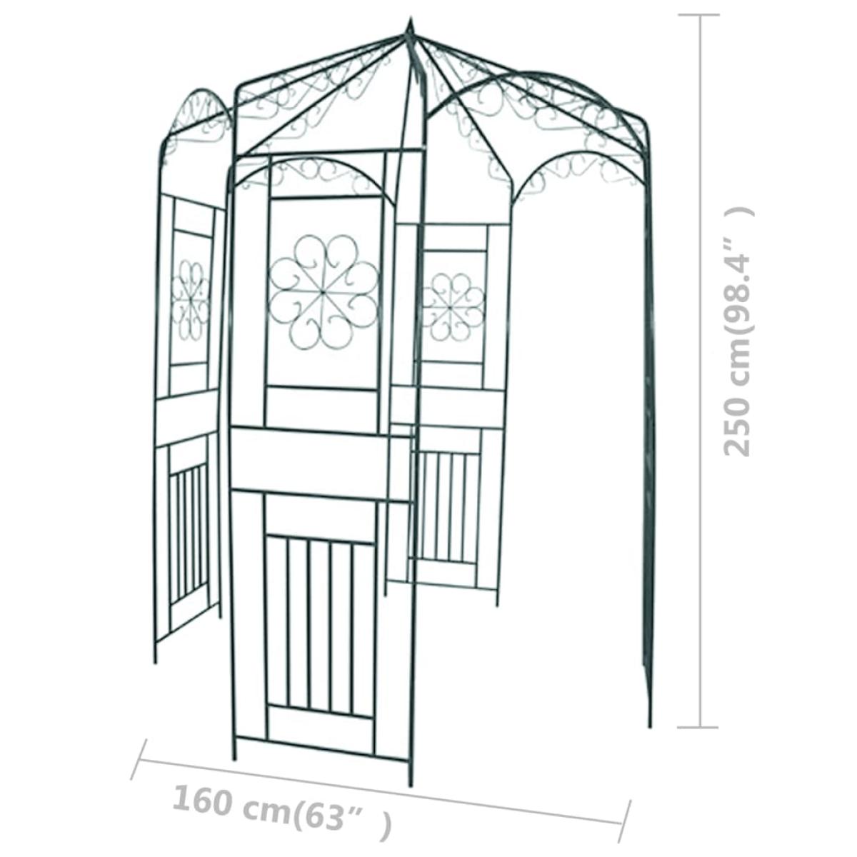 Arco de jardín 250 cm verde oscuro