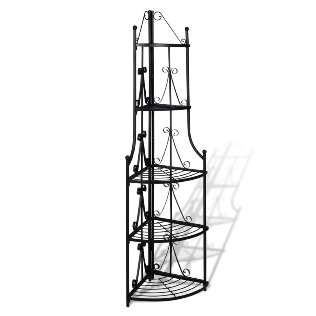 Estante De Planta De Esquina Negro