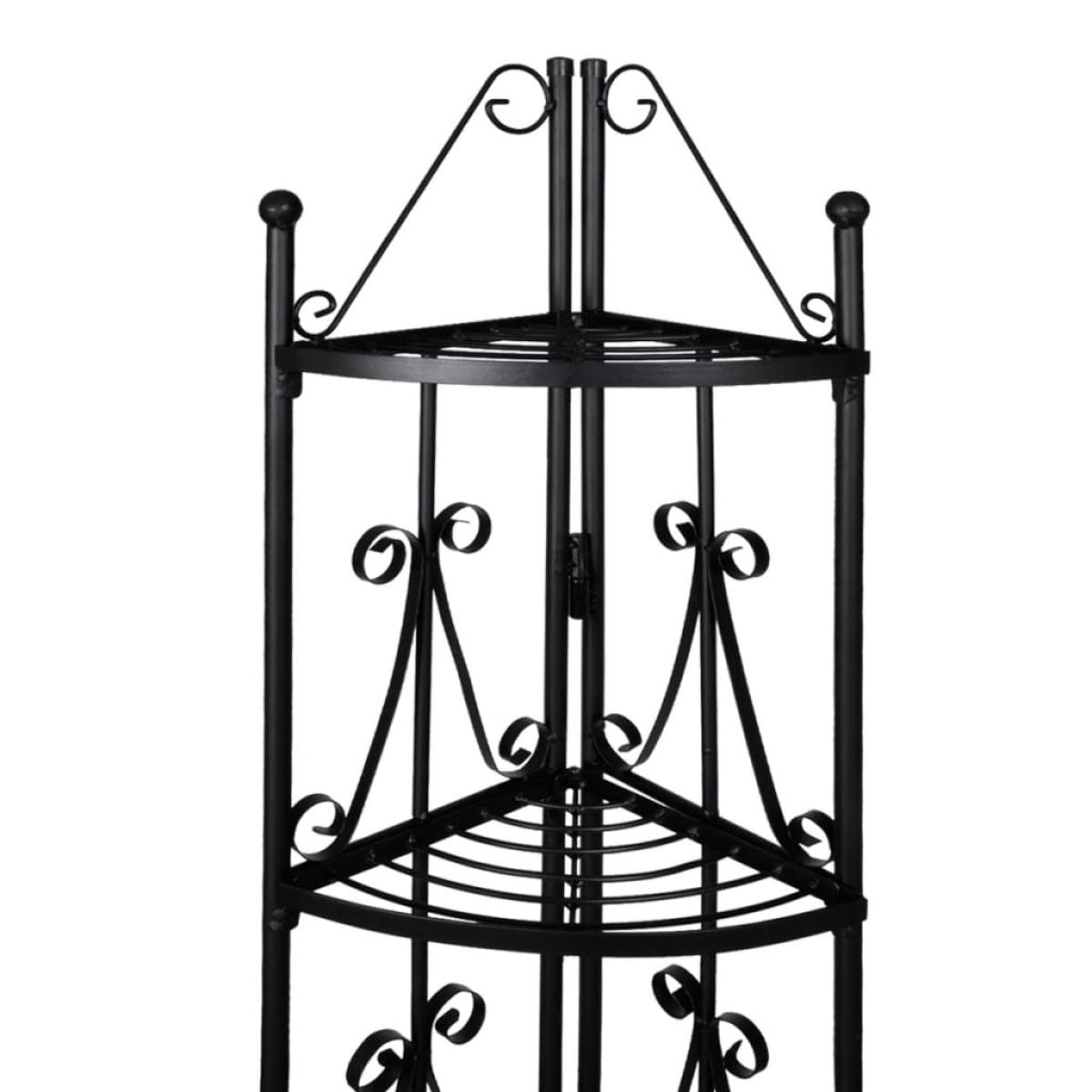 Estante De Planta De Esquina Negro