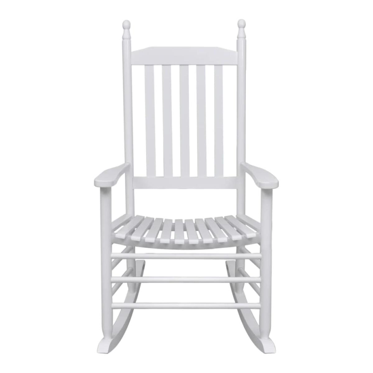 Mecedora de madera con asiento curvado madera blanca