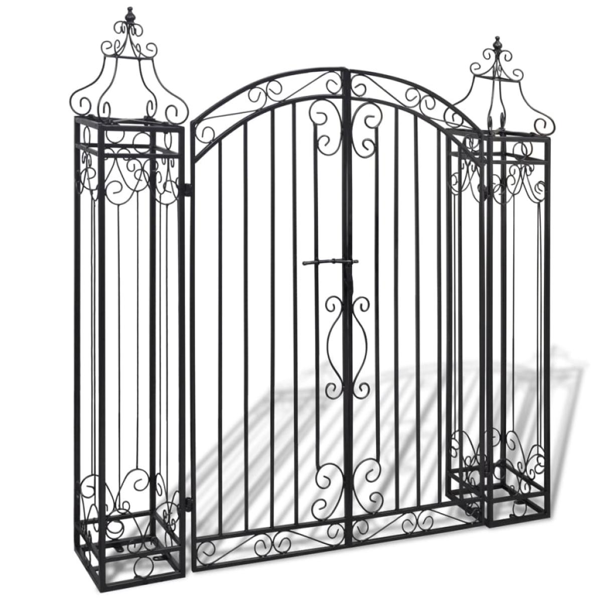 Puerta de jardín decorativa de hierro forjado 122x20,5x134 cm