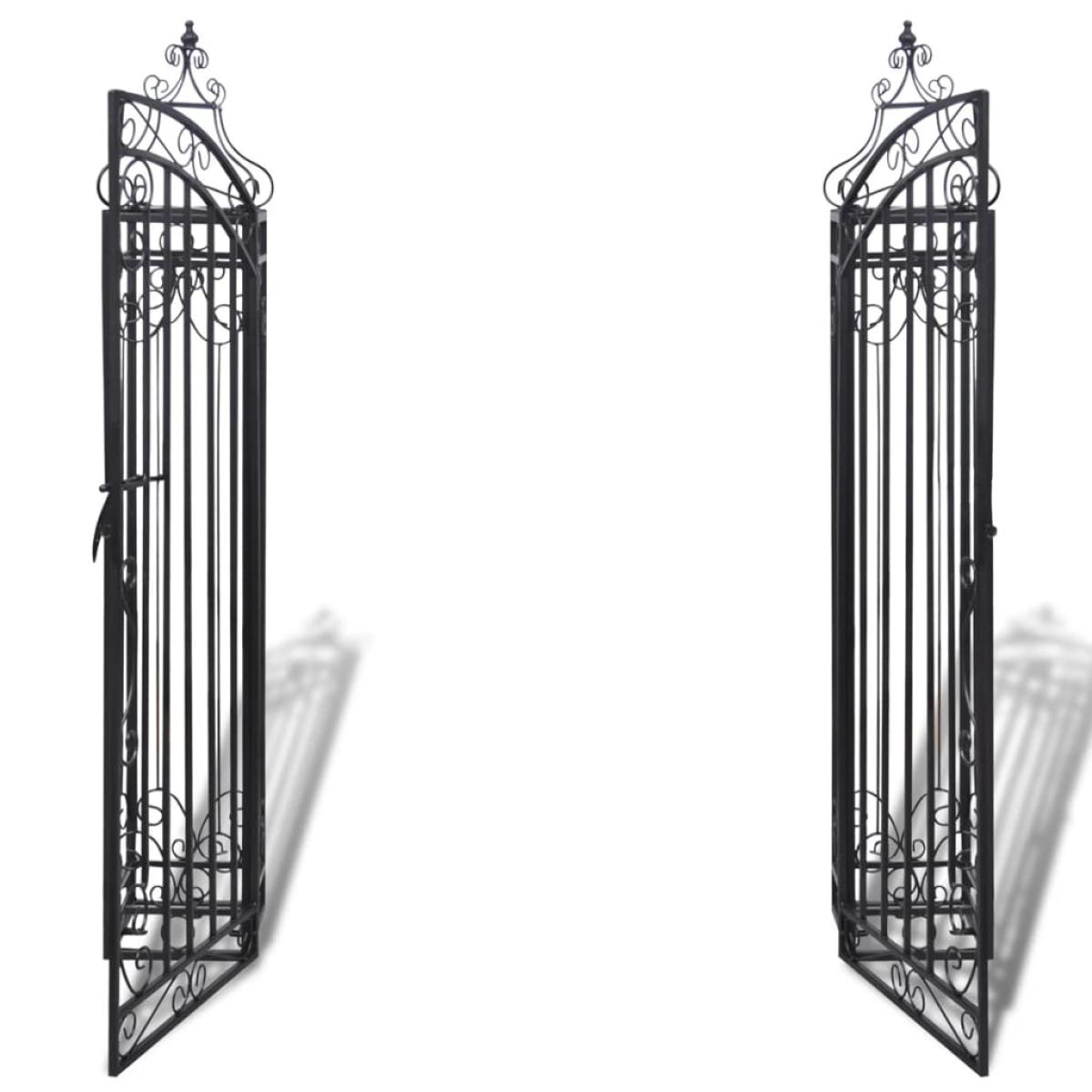 Puerta de jardín decorativa de hierro forjado 122x20,5x134 cm