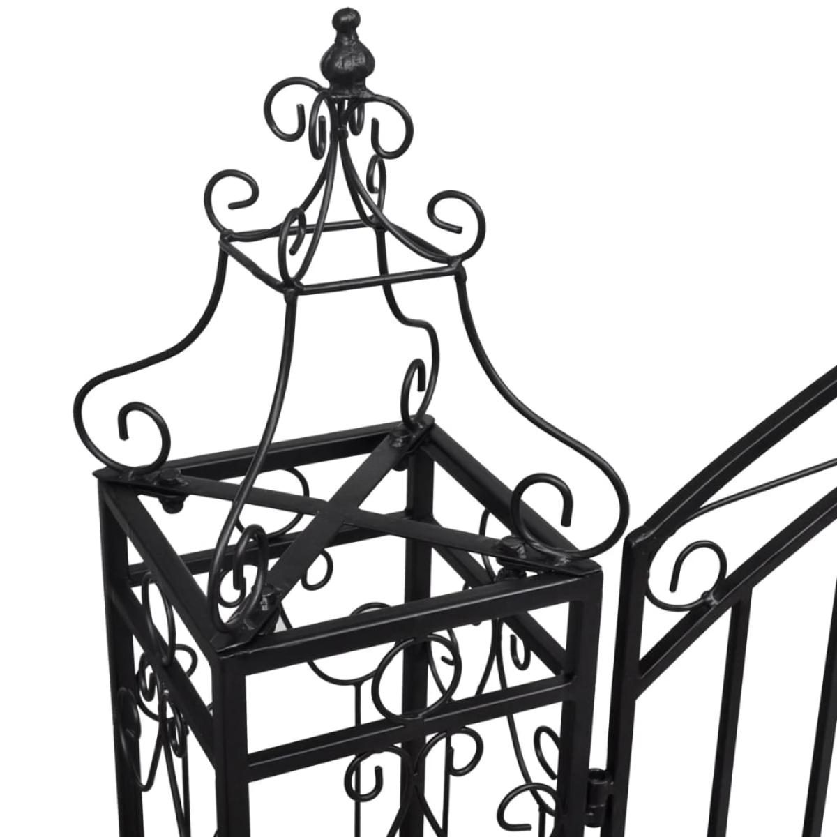 Puerta de jardín decorativa de hierro forjado 122x20,5x134 cm