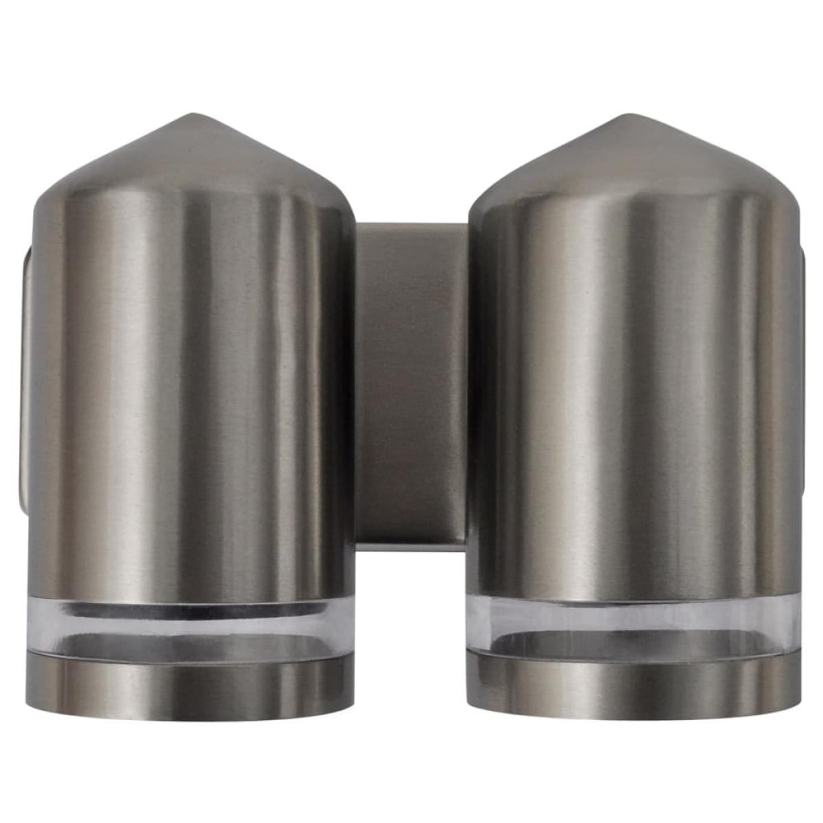 Aplique de pared cónico, LED e inoxidable