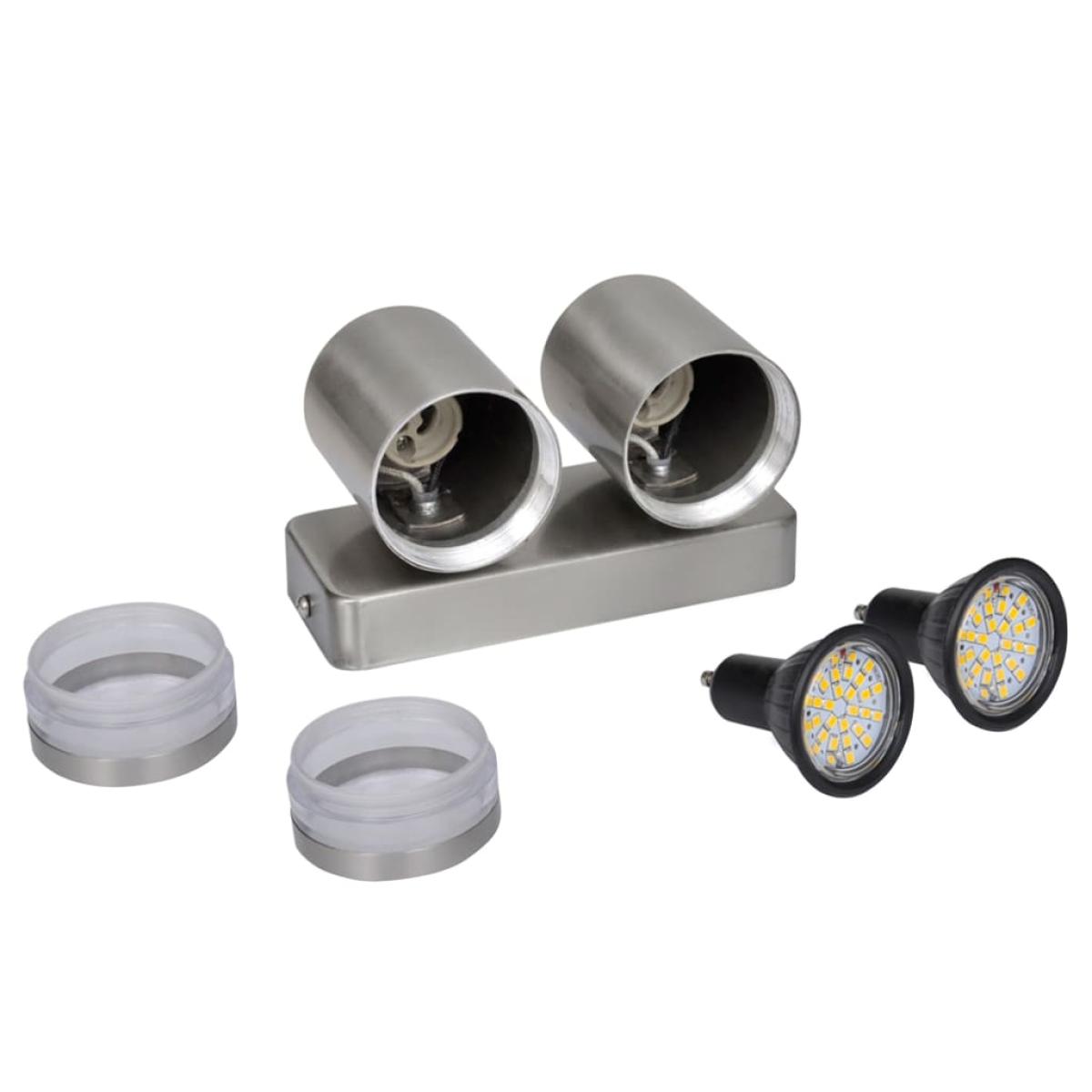 Aplique de pared cónico, LED e inoxidable