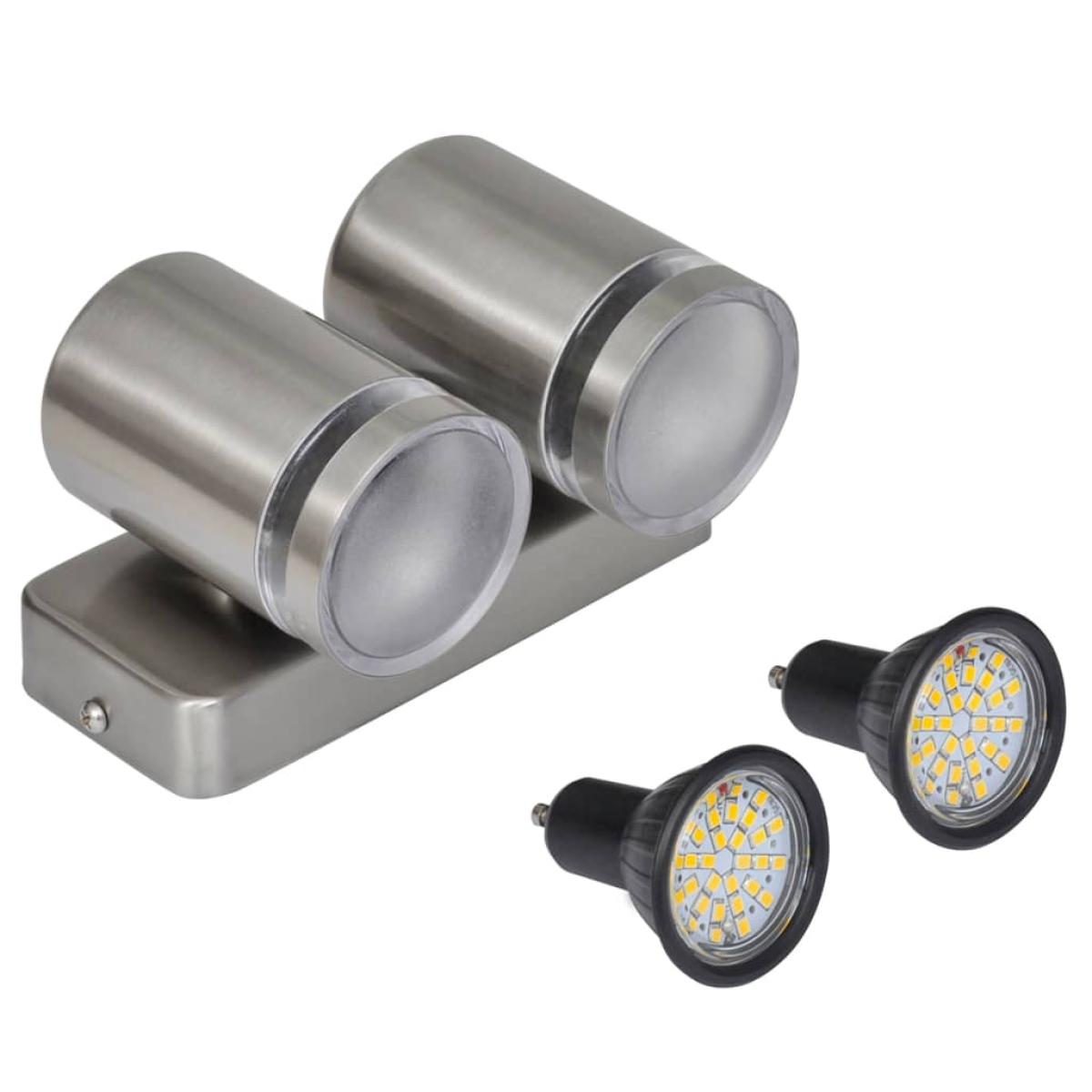 Aplique de pared cónico, LED e inoxidable
