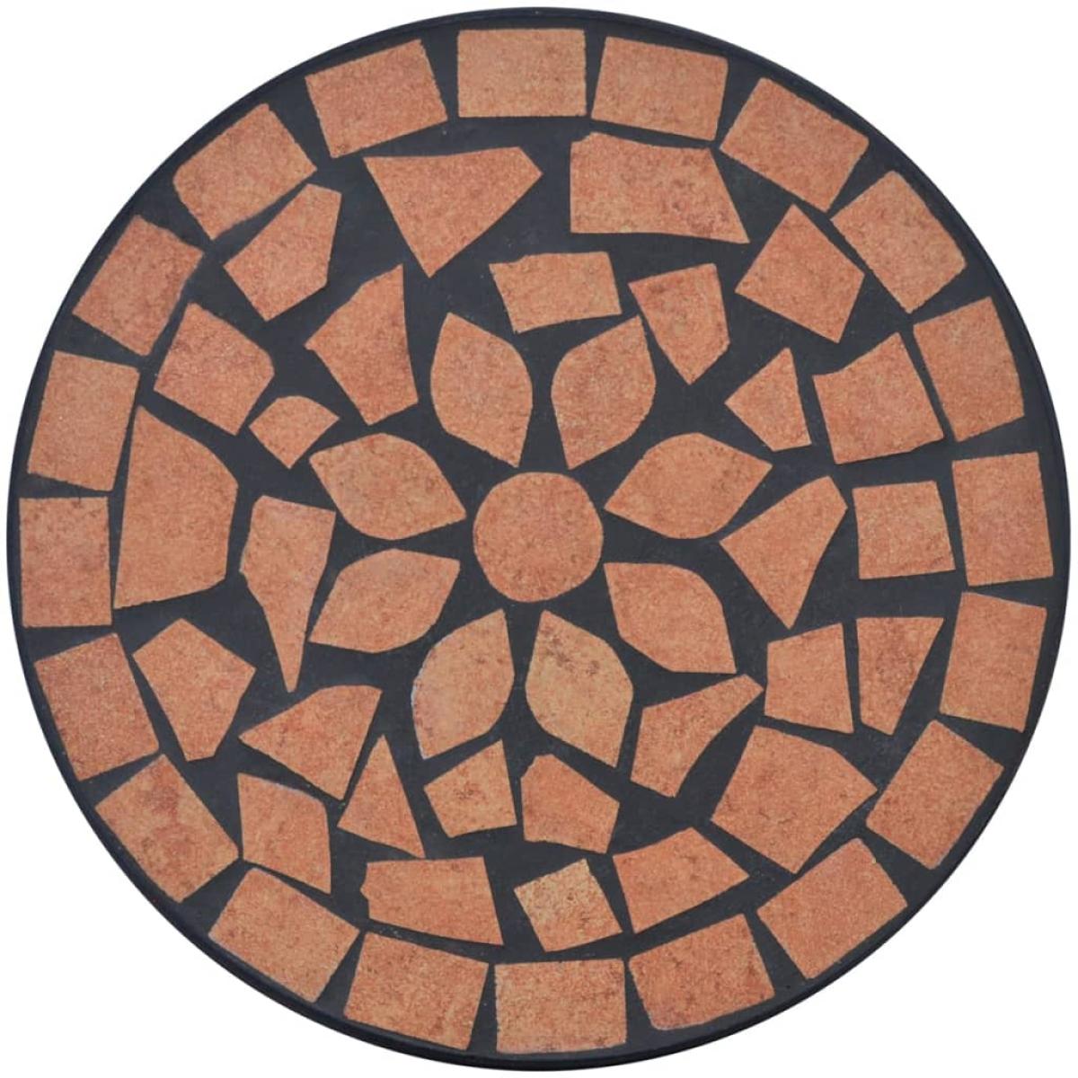 Mesita auxiliar para plantas mosaico terracota