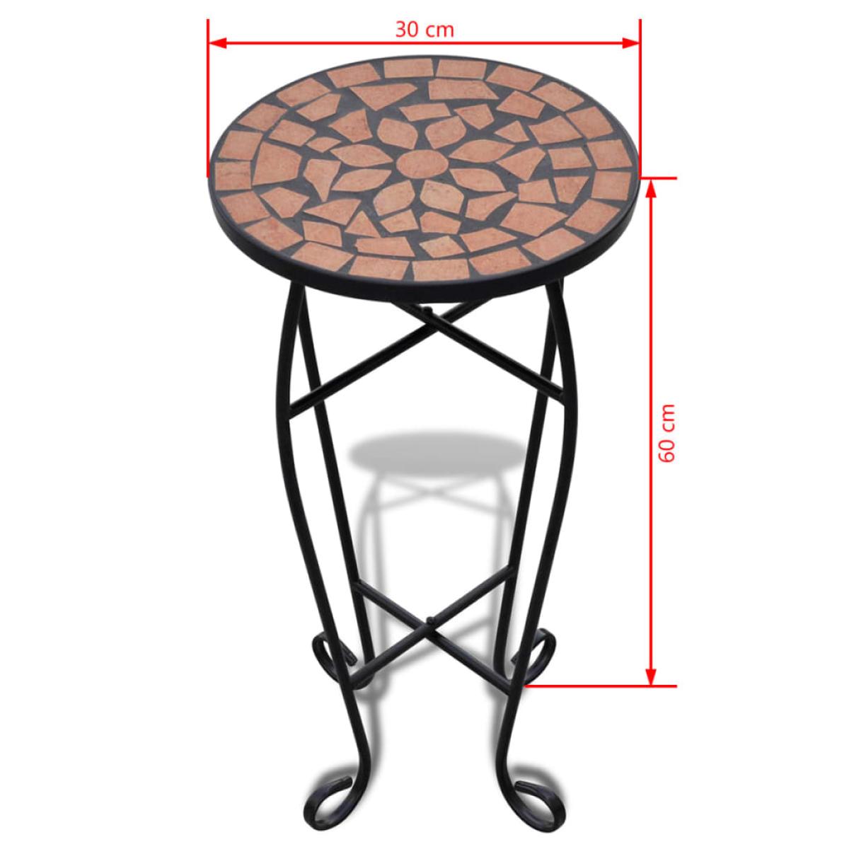 Mesita auxiliar para plantas mosaico terracota