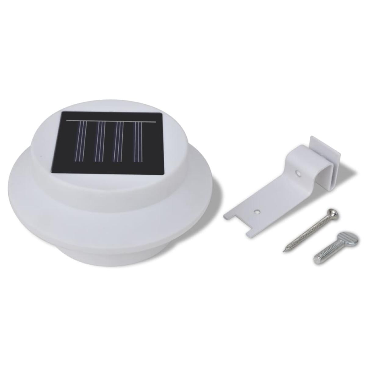 Foco solar blanco para vallas de jardín, 6 unidades