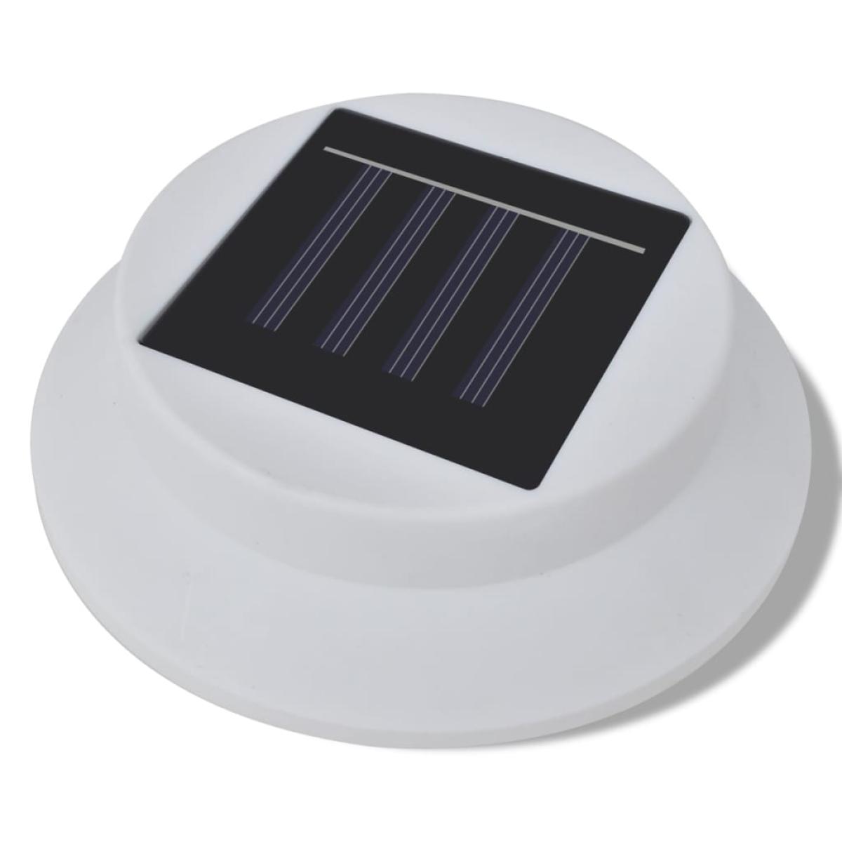 Foco solar blanco para vallas de jardín, 6 unidades