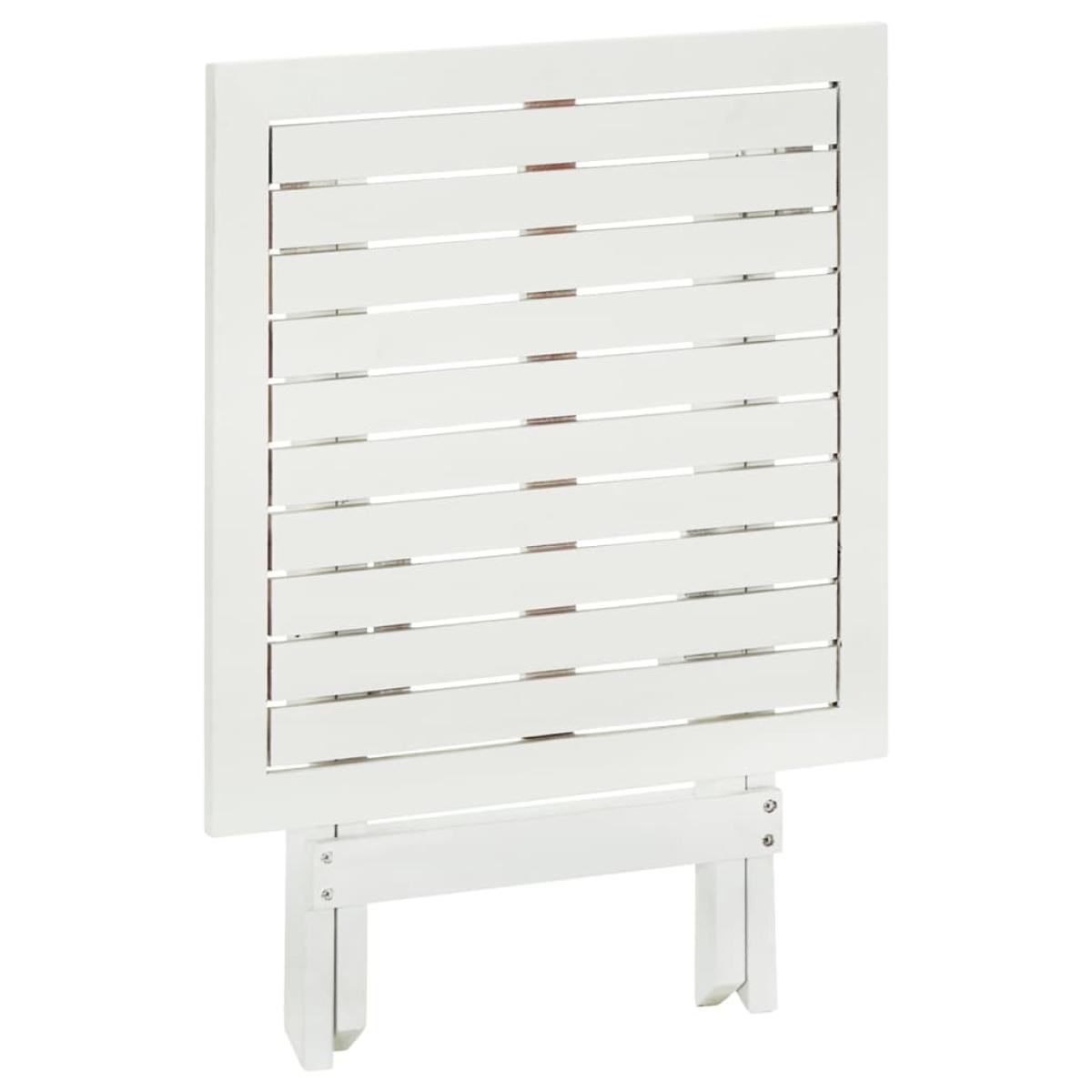 Mesa terraza bistró madera maciza de acacia blanco 46x46x47 cm