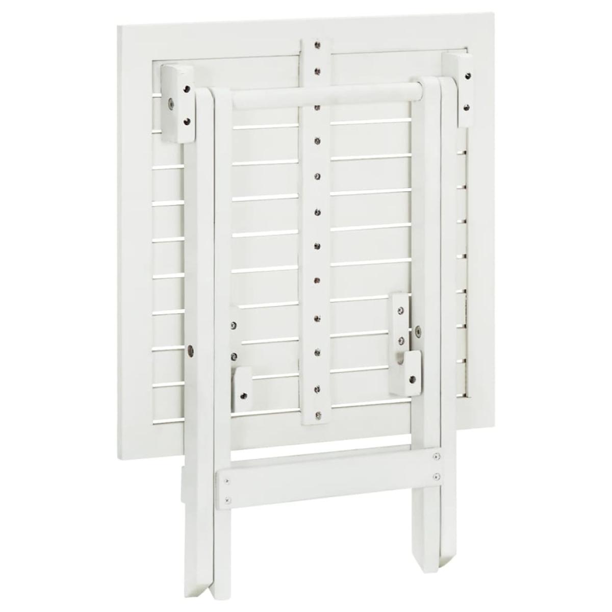 Mesa terraza bistró madera maciza de acacia blanco 46x46x47 cm