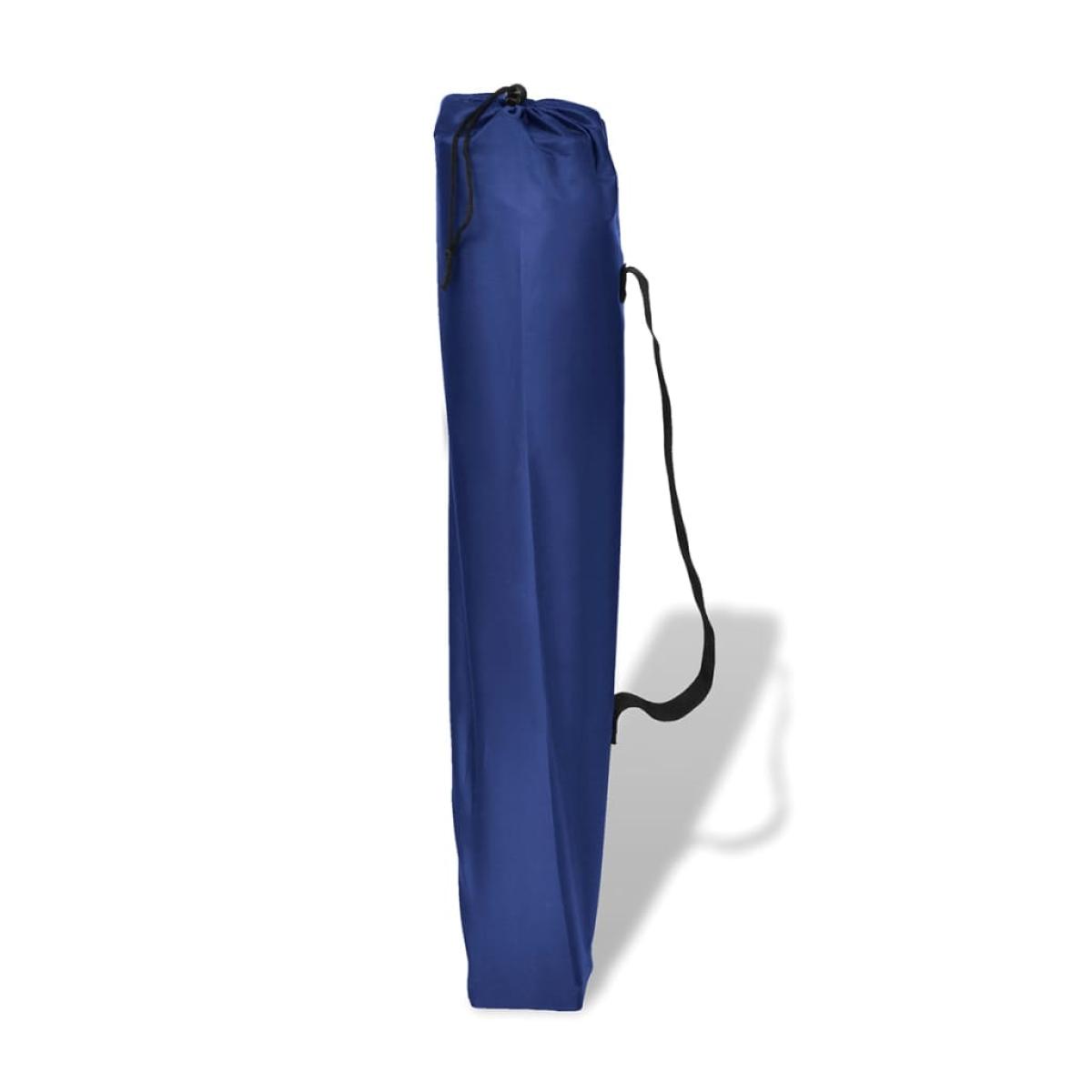 Mesa azúl plegable para camping