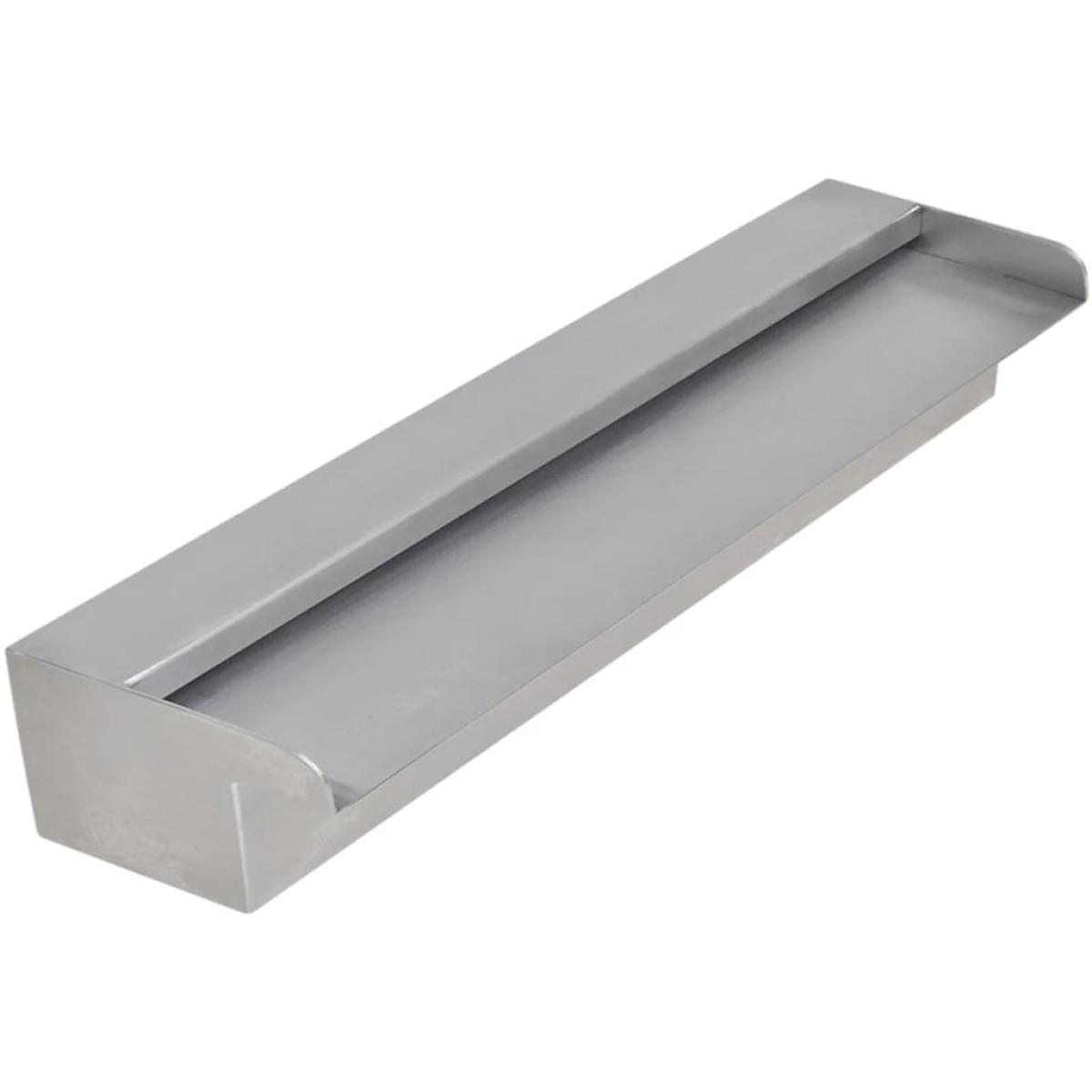 Fuente cascada rectangular piscina acero inoxidable 45 cm