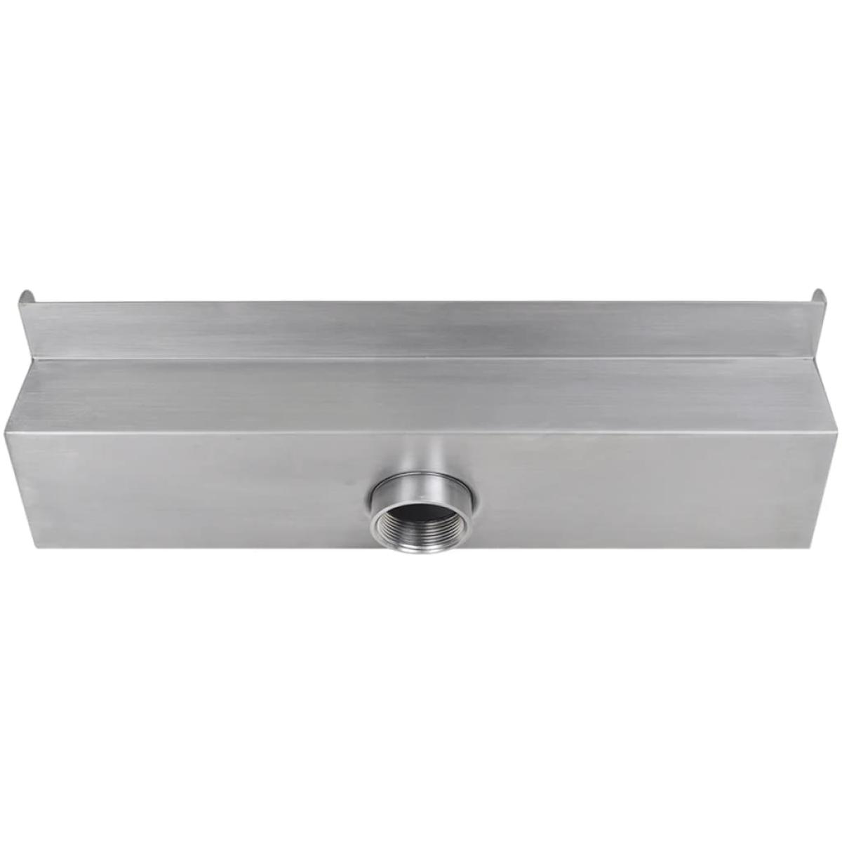 Fuente cascada rectangular piscina acero inoxidable 45 cm