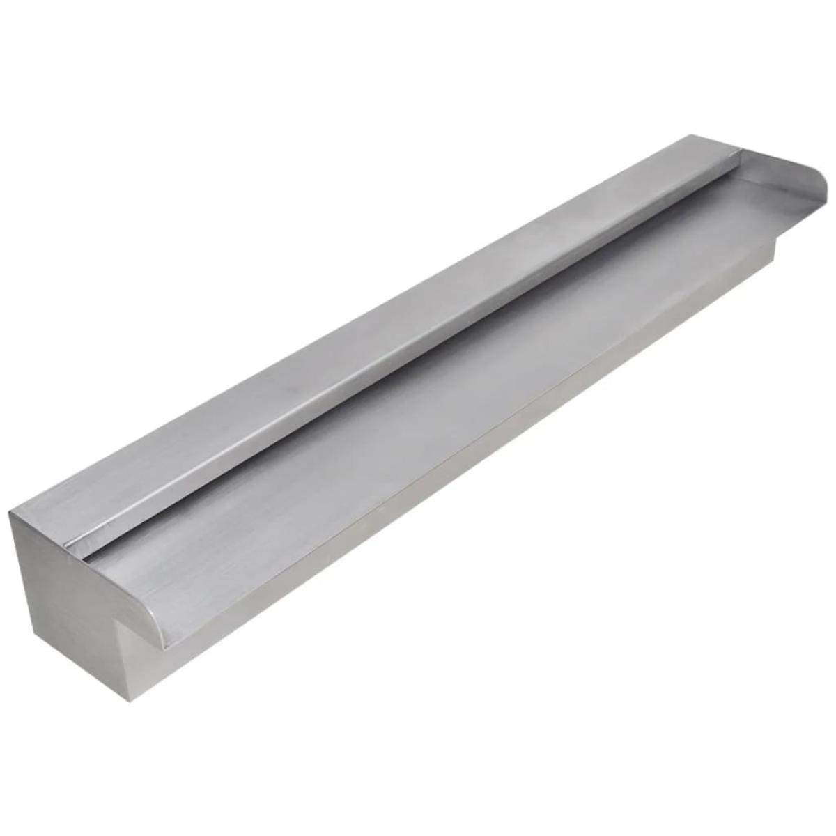 Fuente cascada rectangular piscina acero inoxidable 60 cm