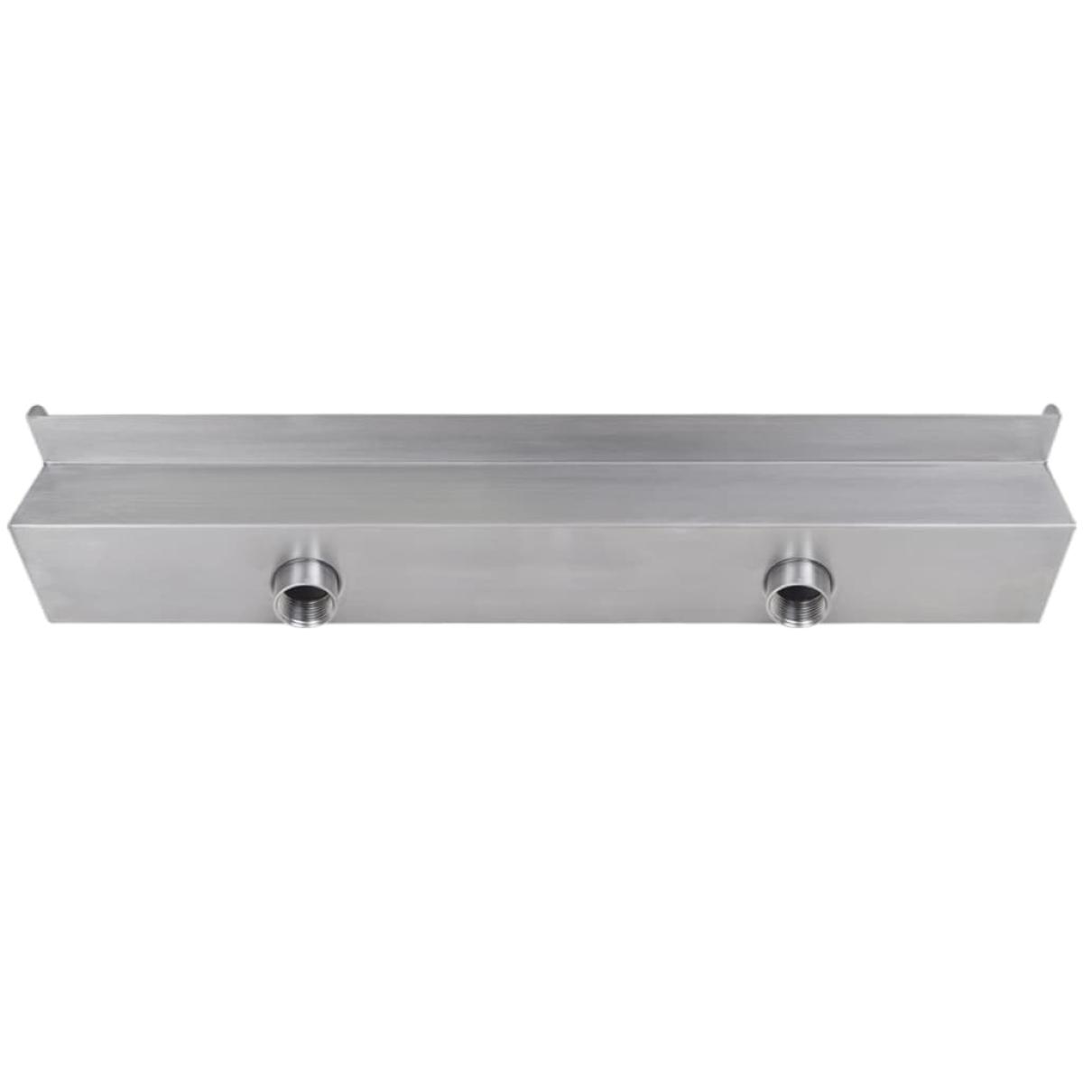 Fuente cascada rectangular piscina acero inoxidable 60 cm