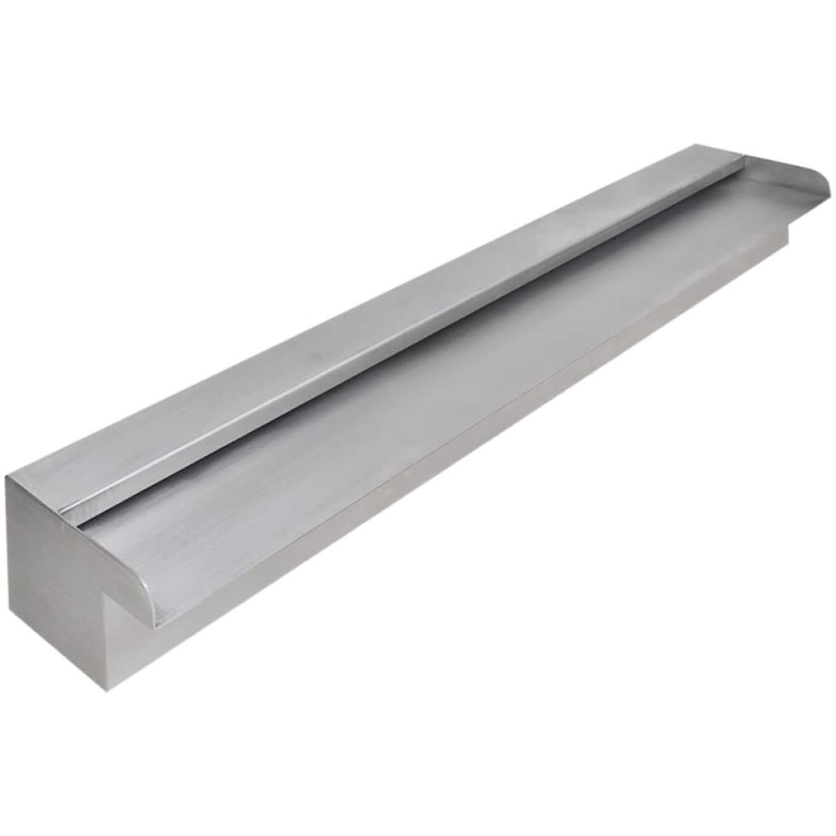 Fuente cascada rectangular piscina acero inoxidable 90 cm