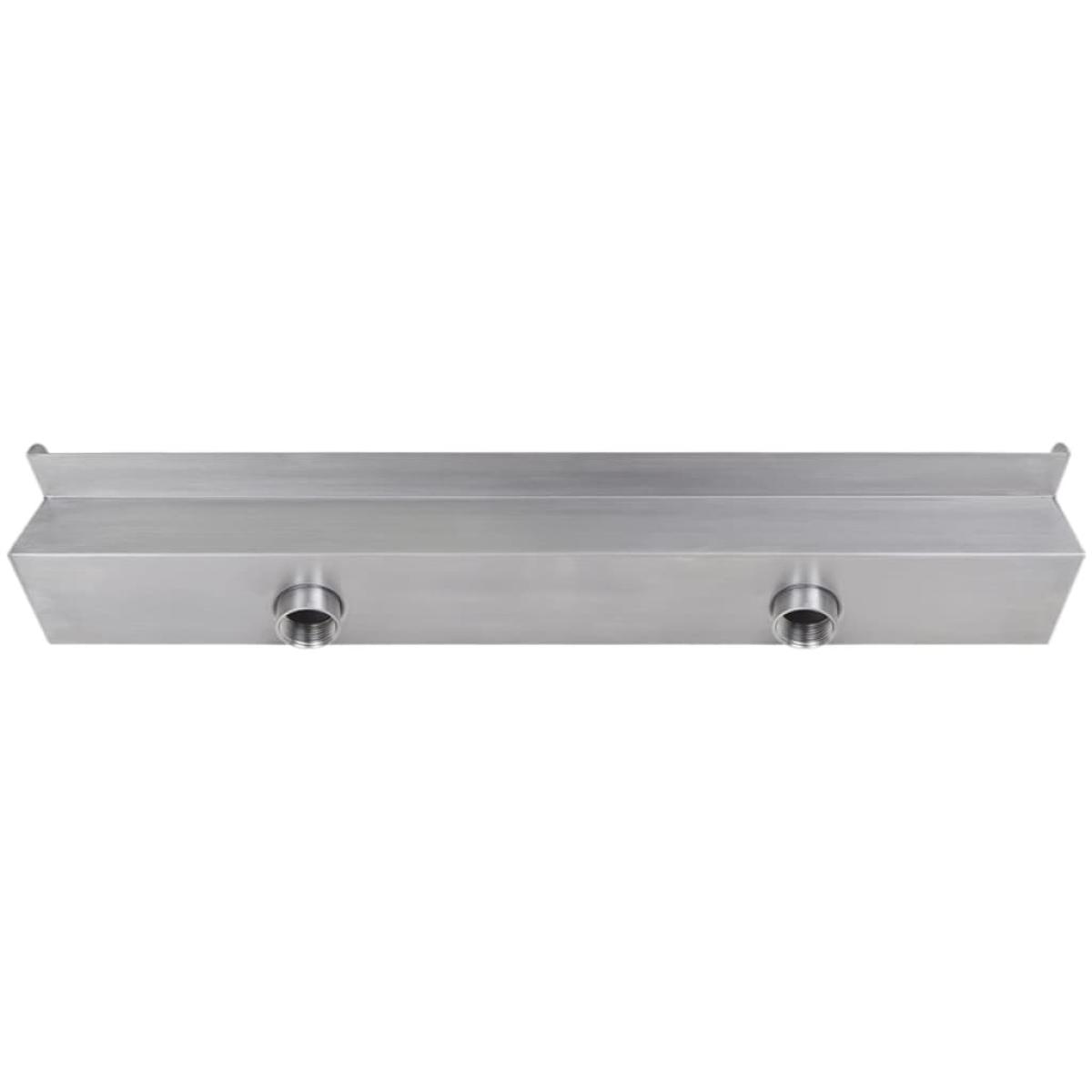 Fuente cascada rectangular piscina acero inoxidable 90 cm