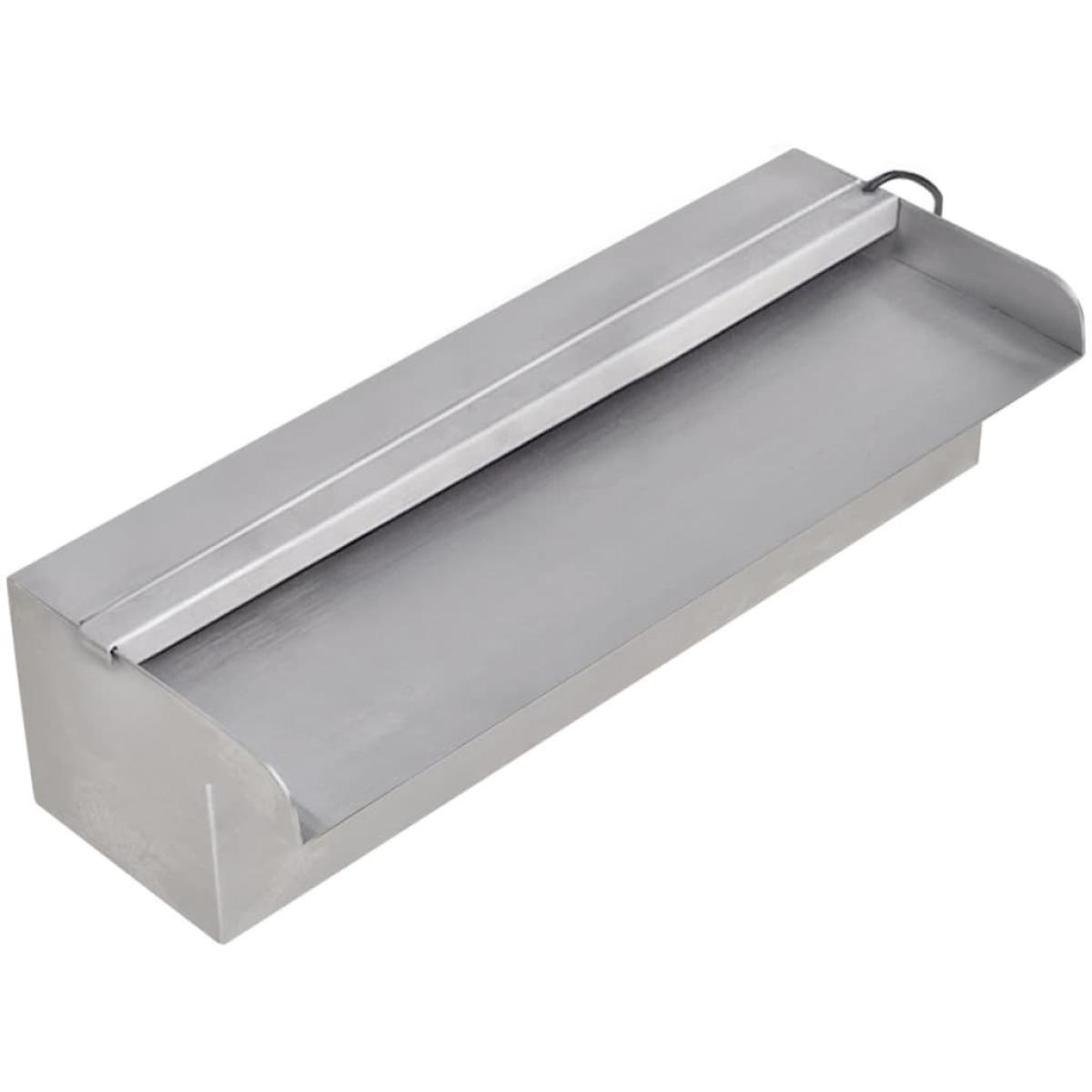 Fuente cascada rectangular LED  piscina acero inoxidable 30 cm