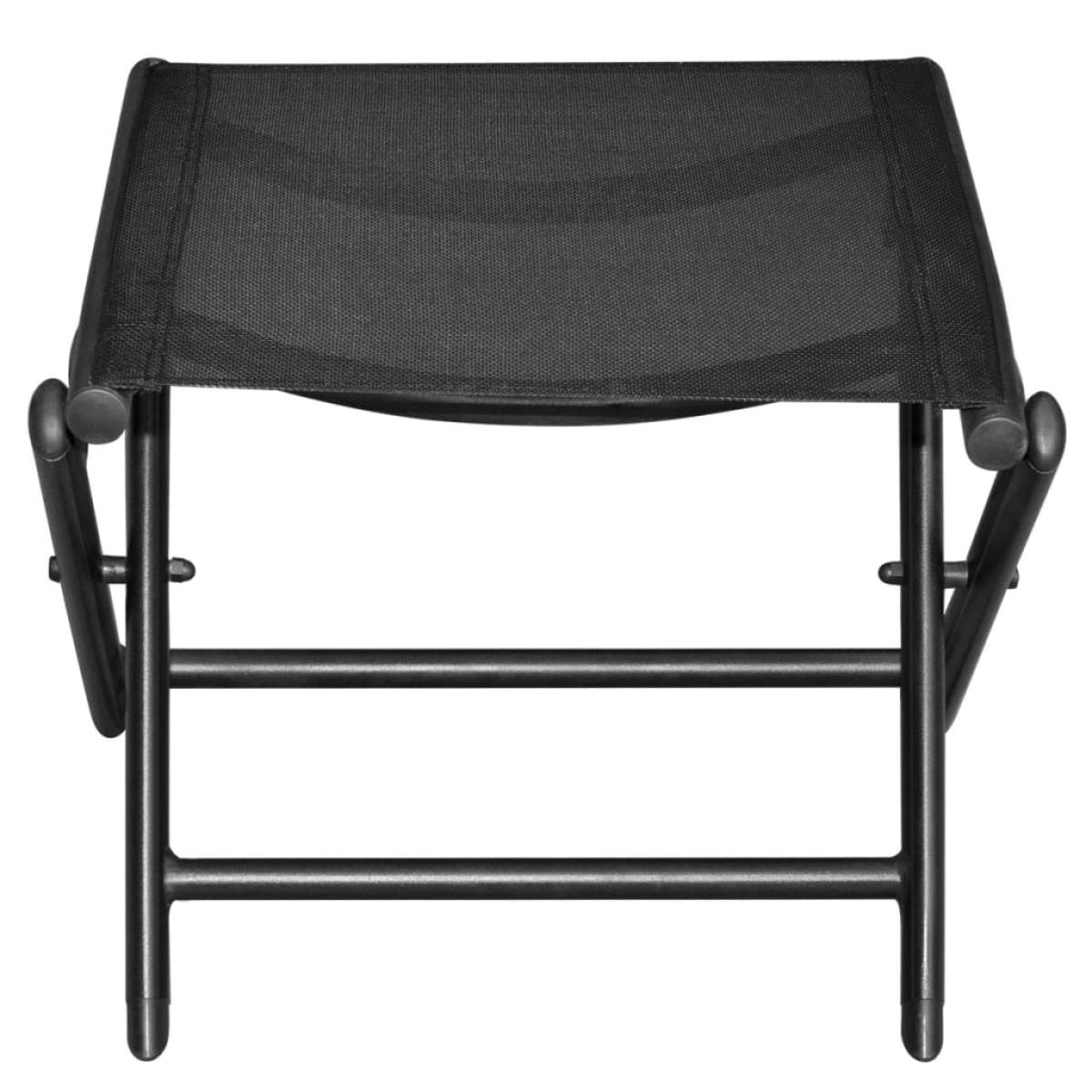Reposapies plegable aluminio y textileno negro