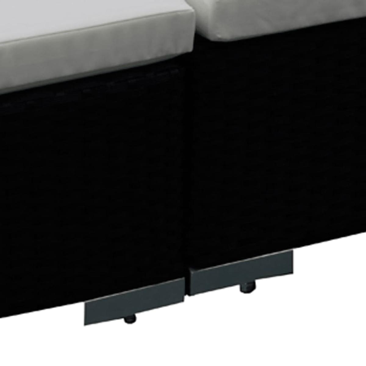 Set muebles de jardín y cojines 6 piezas ratán sintético negro