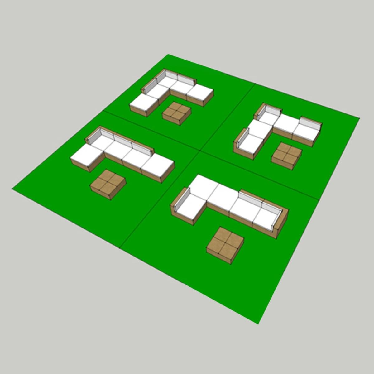 Set muebles de jardín y cojines 6 piezas ratán sintético negro