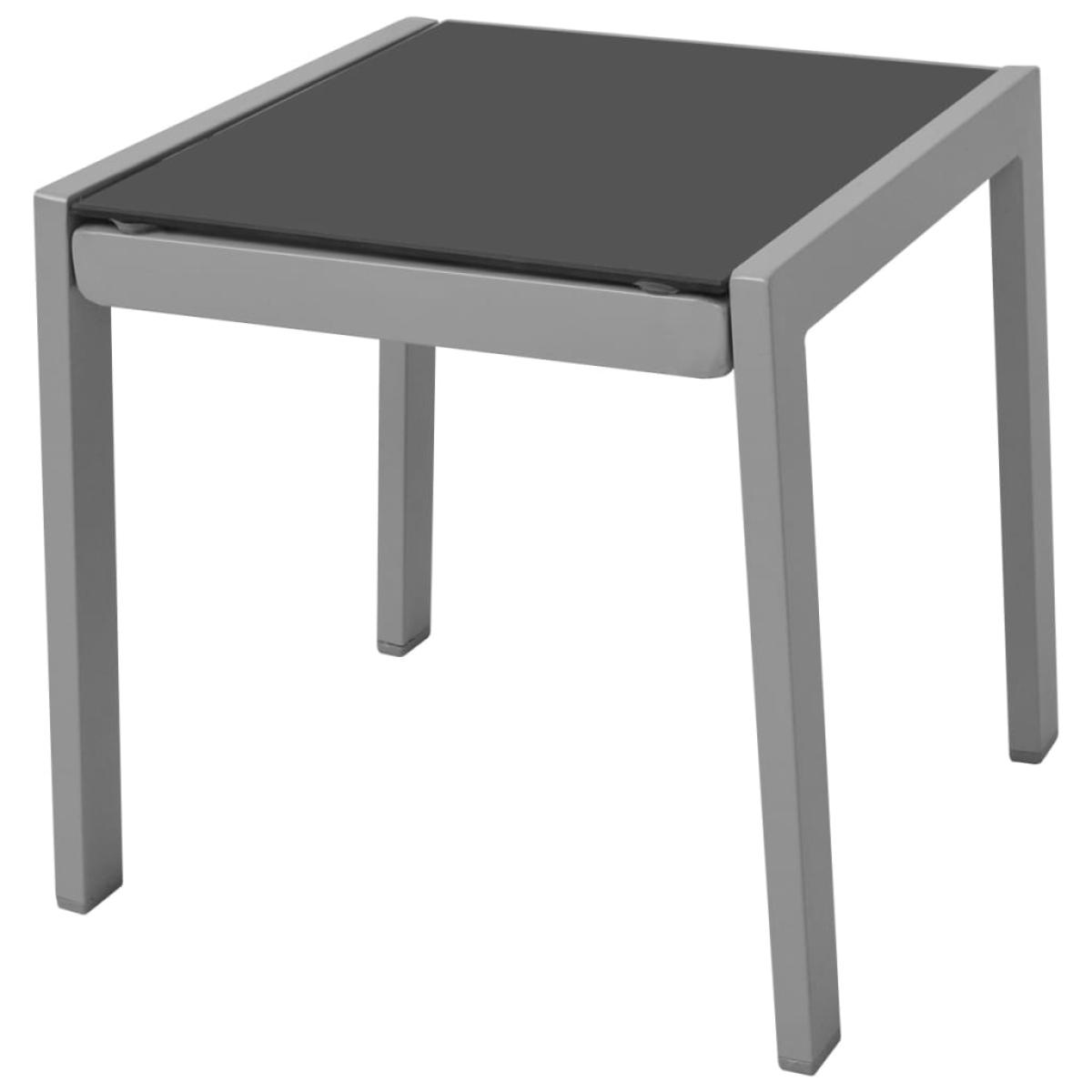 Tumbonas con mesita aluminio negro