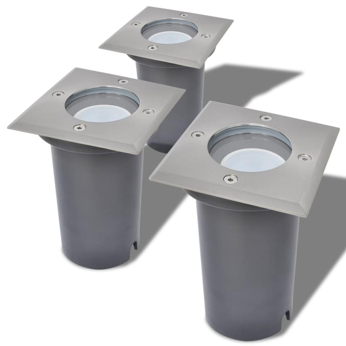 Focos LED empotrables de suelo para exteriores 3 unids cuadrados