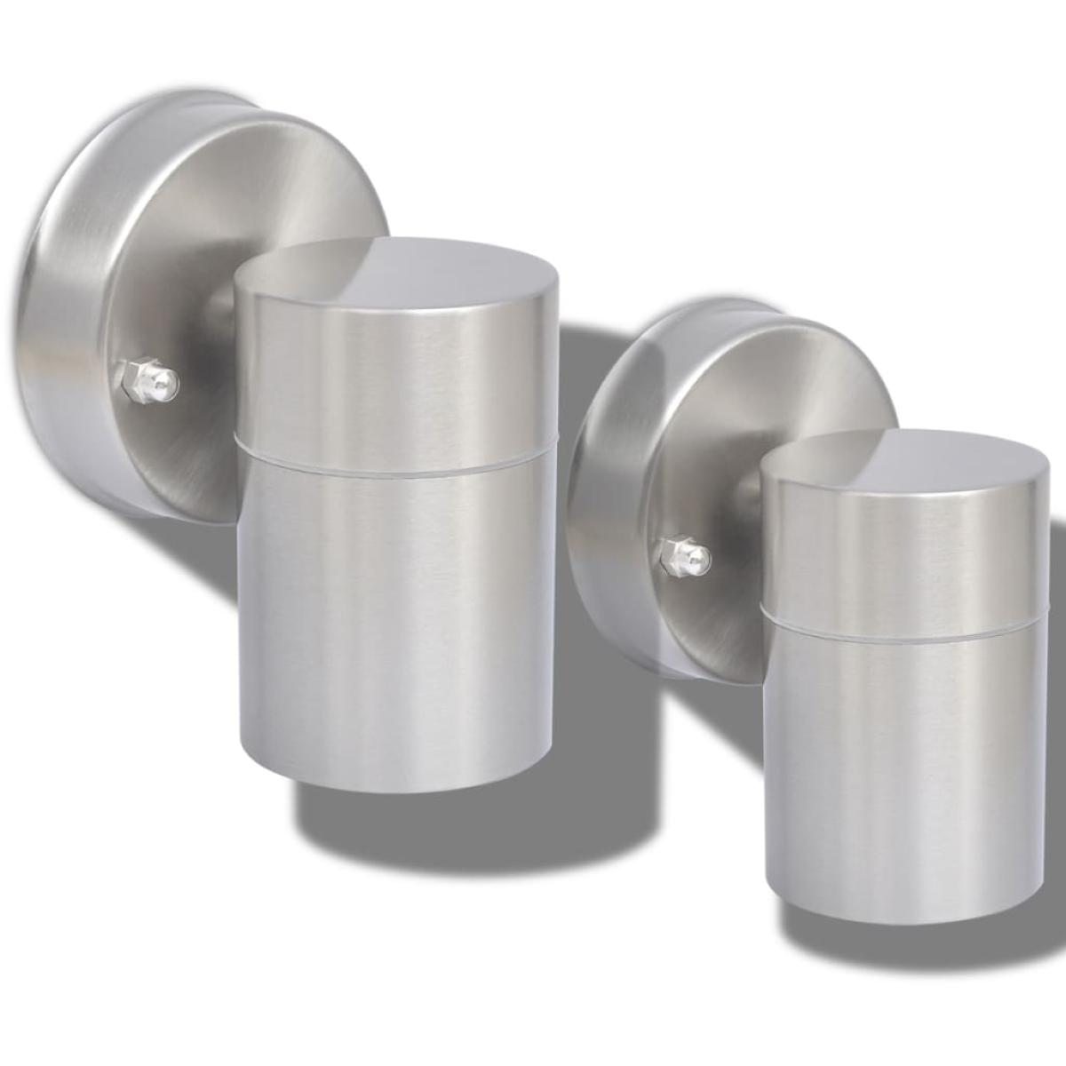 Lámpara de pared exterior 2 uds acero inoxidable descendente