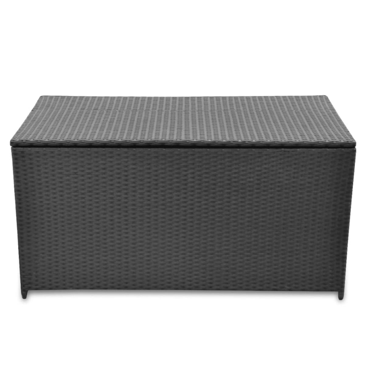 Caja de almacenaje jardín ratán sintético negro 120x50x60 cm  