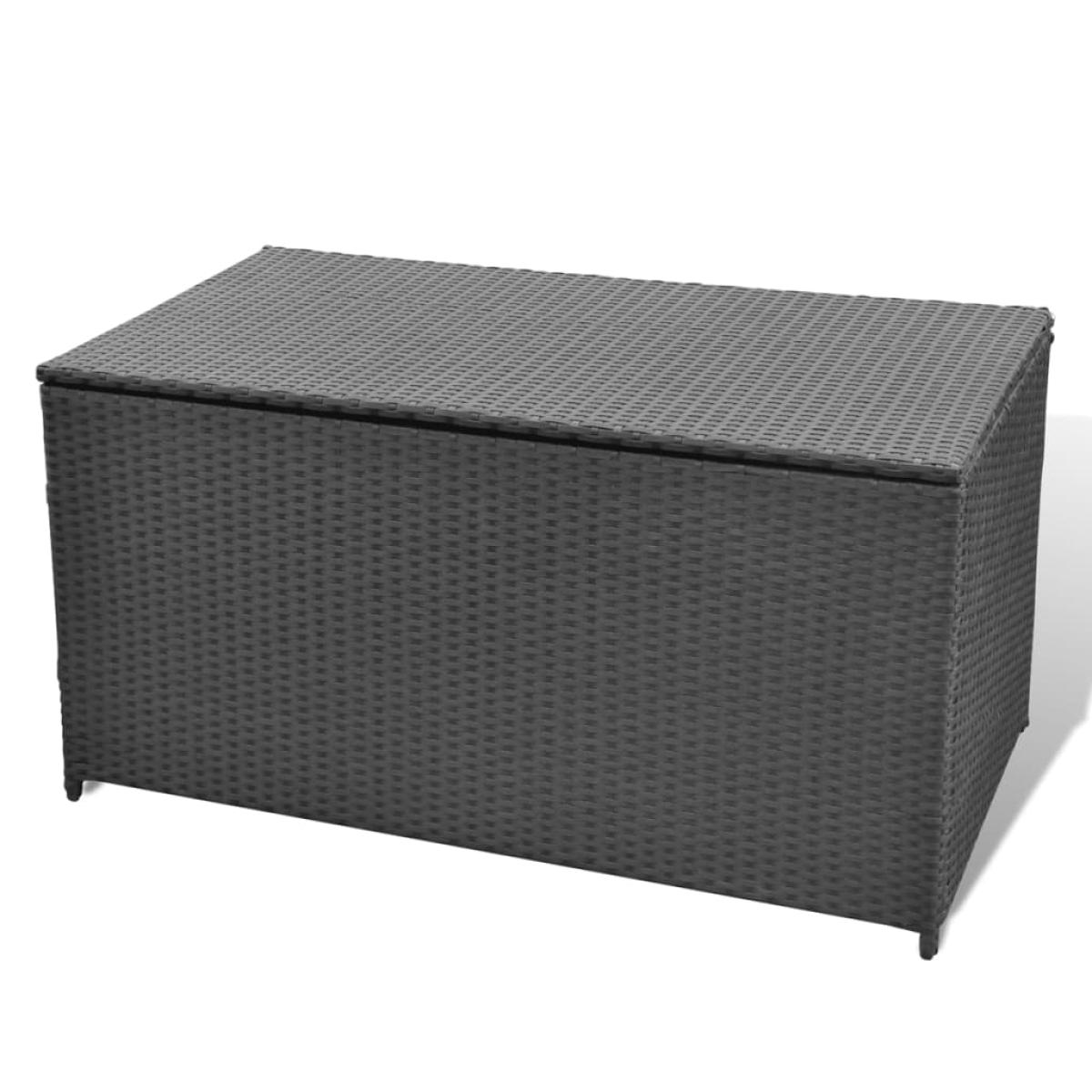 Caja de almacenaje jardín ratán sintético negro 120x50x60 cm  