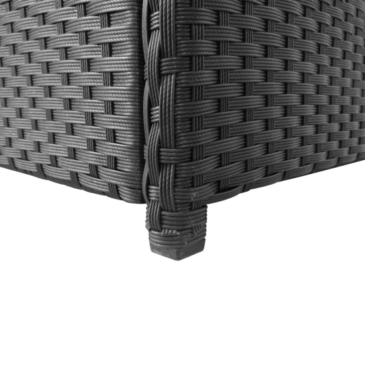 Caja de almacenaje jardín ratán sintético negro 120x50x60 cm  