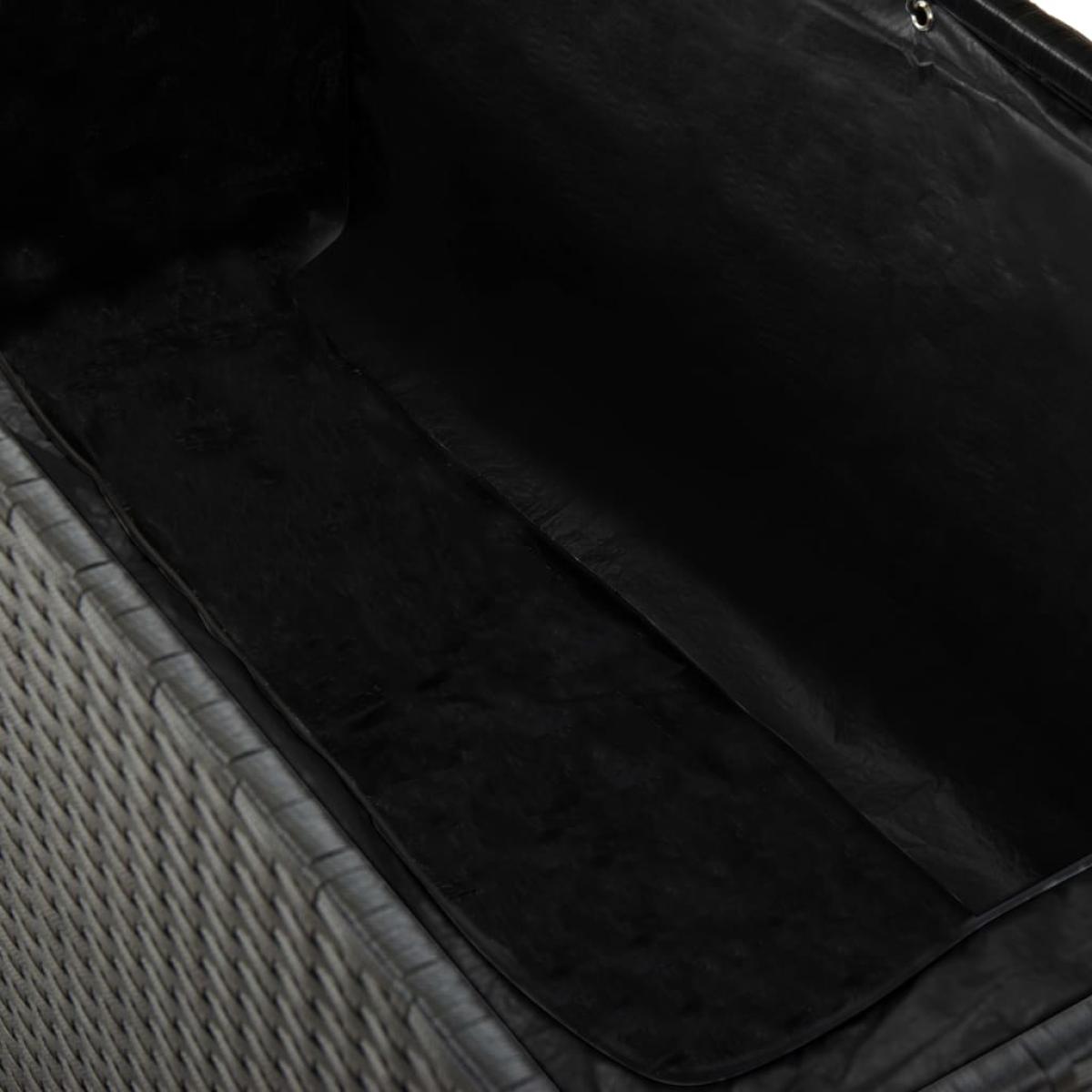 Caja de almacenaje jardín ratán sintético negro 120x50x60 cm  