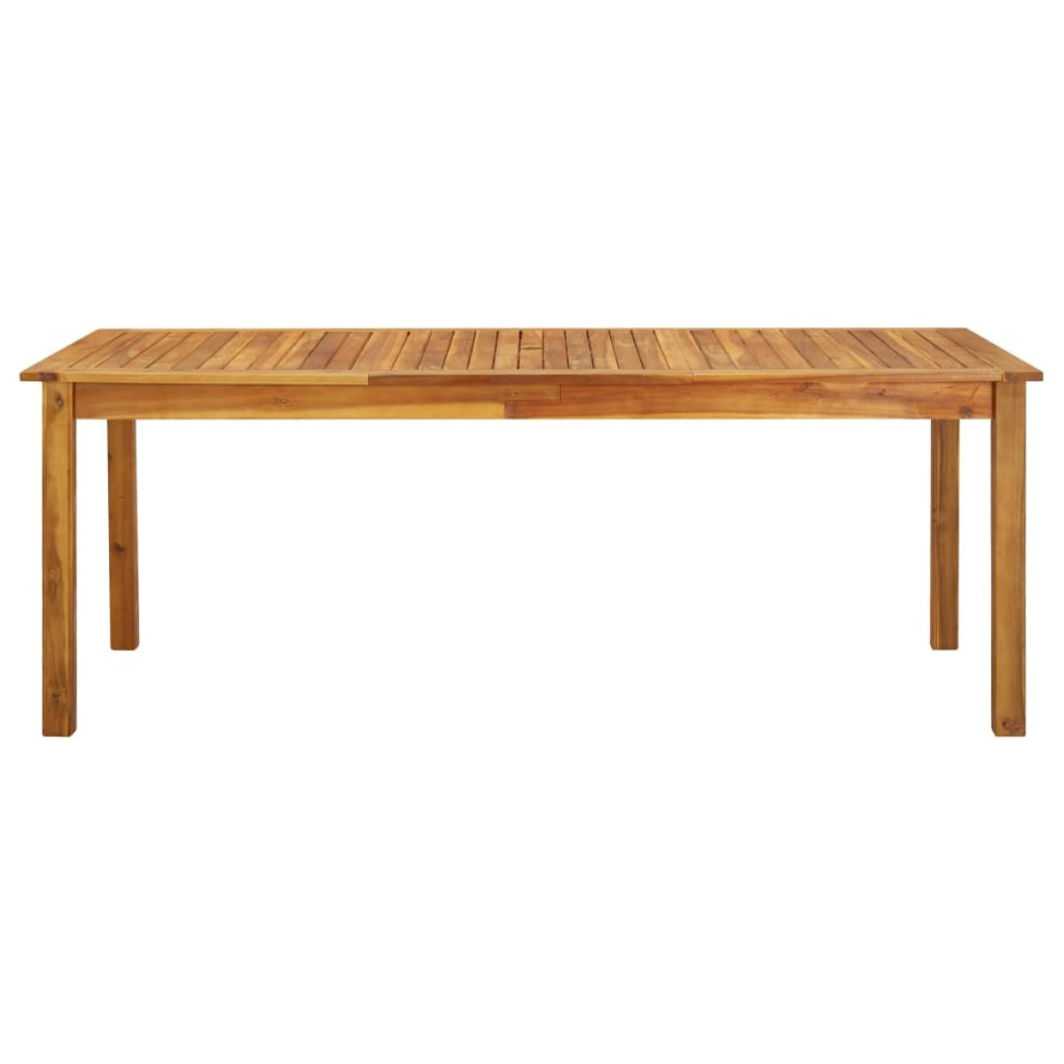 Mesa de jardín de madera maciza de acacia 200x90x74 cm