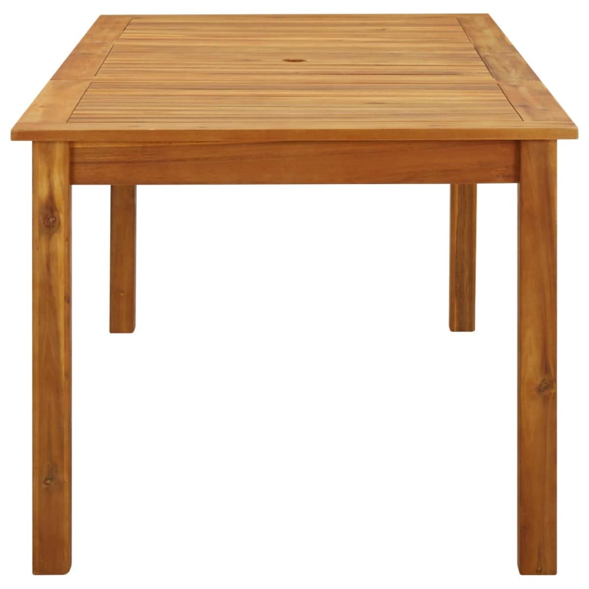 Mesa de jardín de madera maciza de acacia 200x90x74 cm