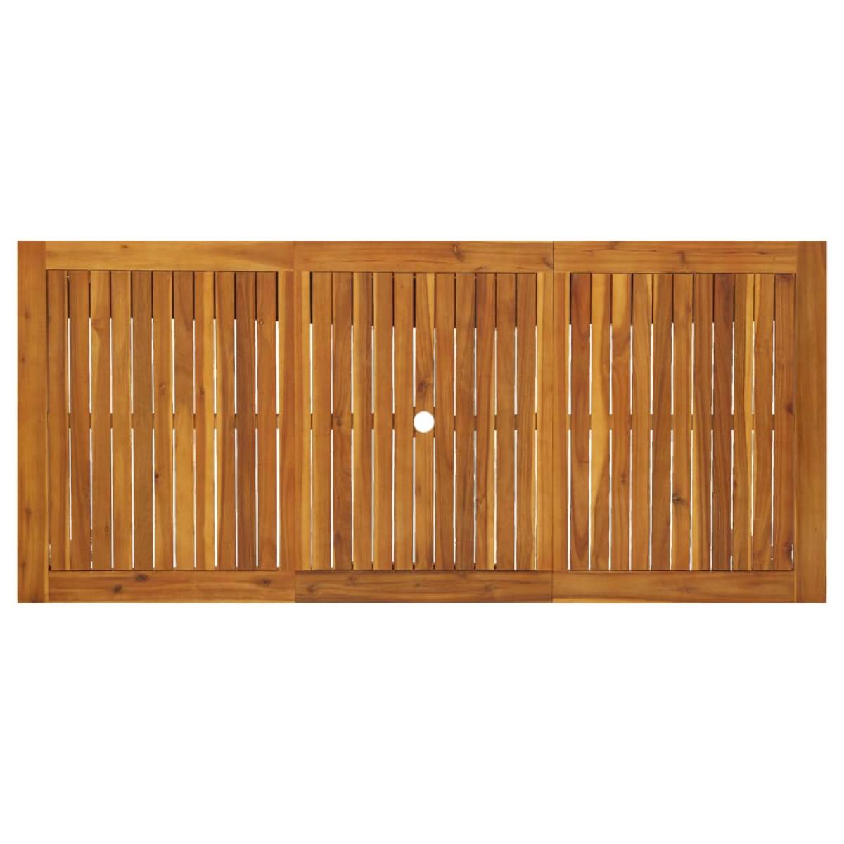 Mesa de jardín de madera maciza de acacia 200x90x74 cm