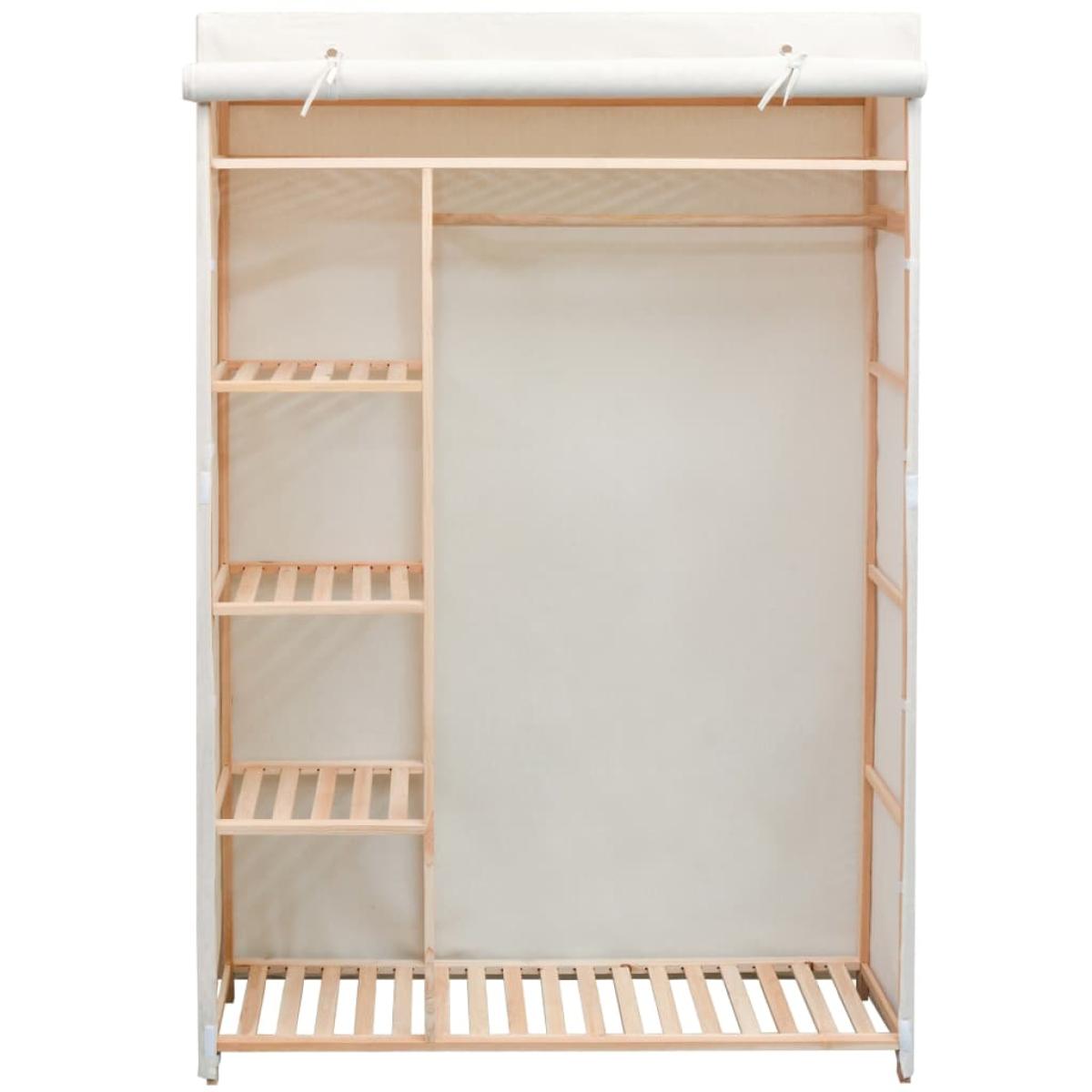 Armario de tela y madera de pino 110x40x170 cm