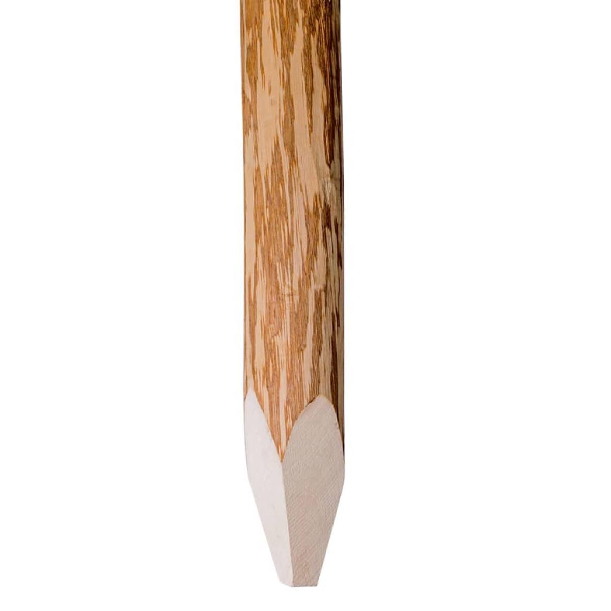 Postes de valla puntiagudos 4 uds madera de avellano 90 cm
