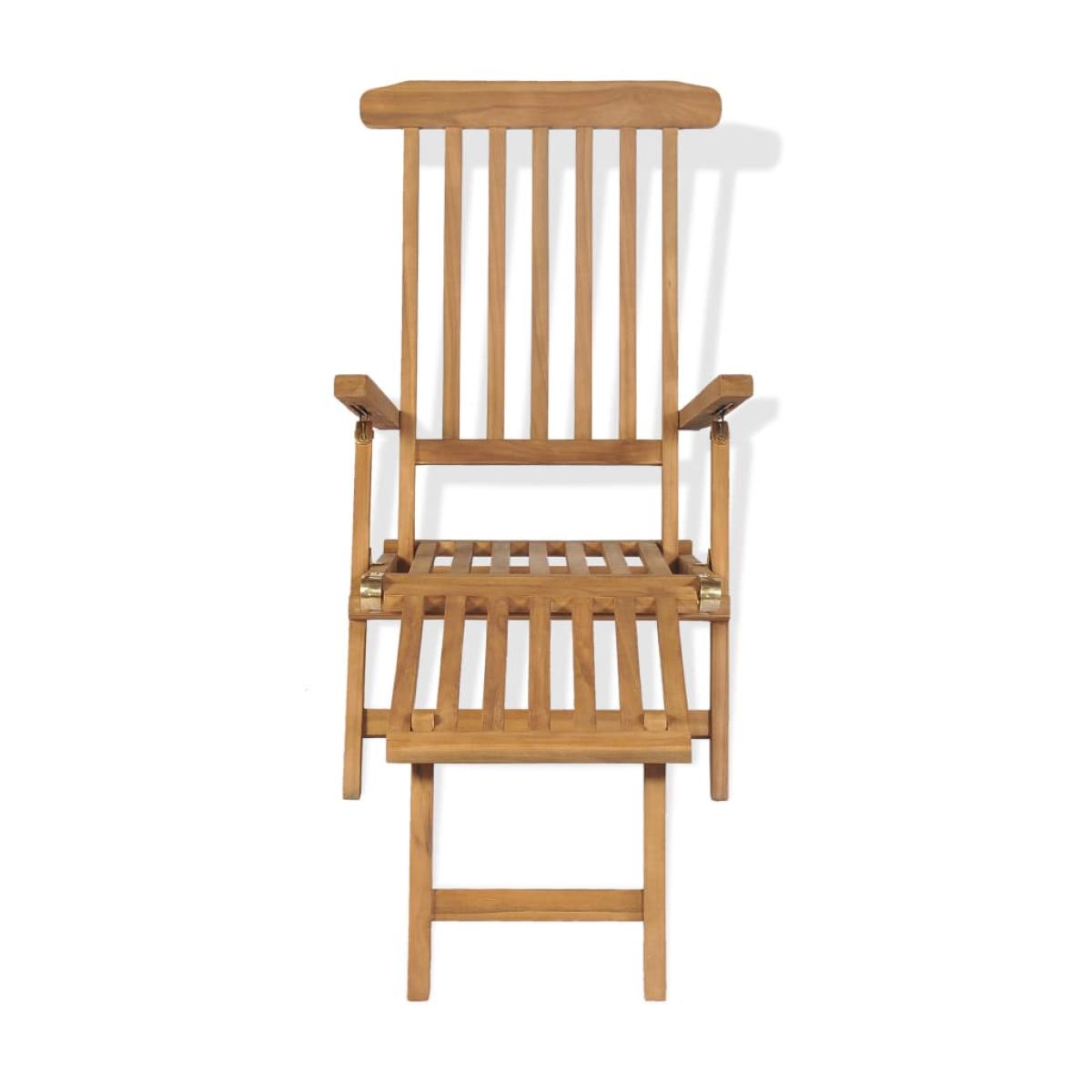 Tumbona con reposapiés madera maciza de teca