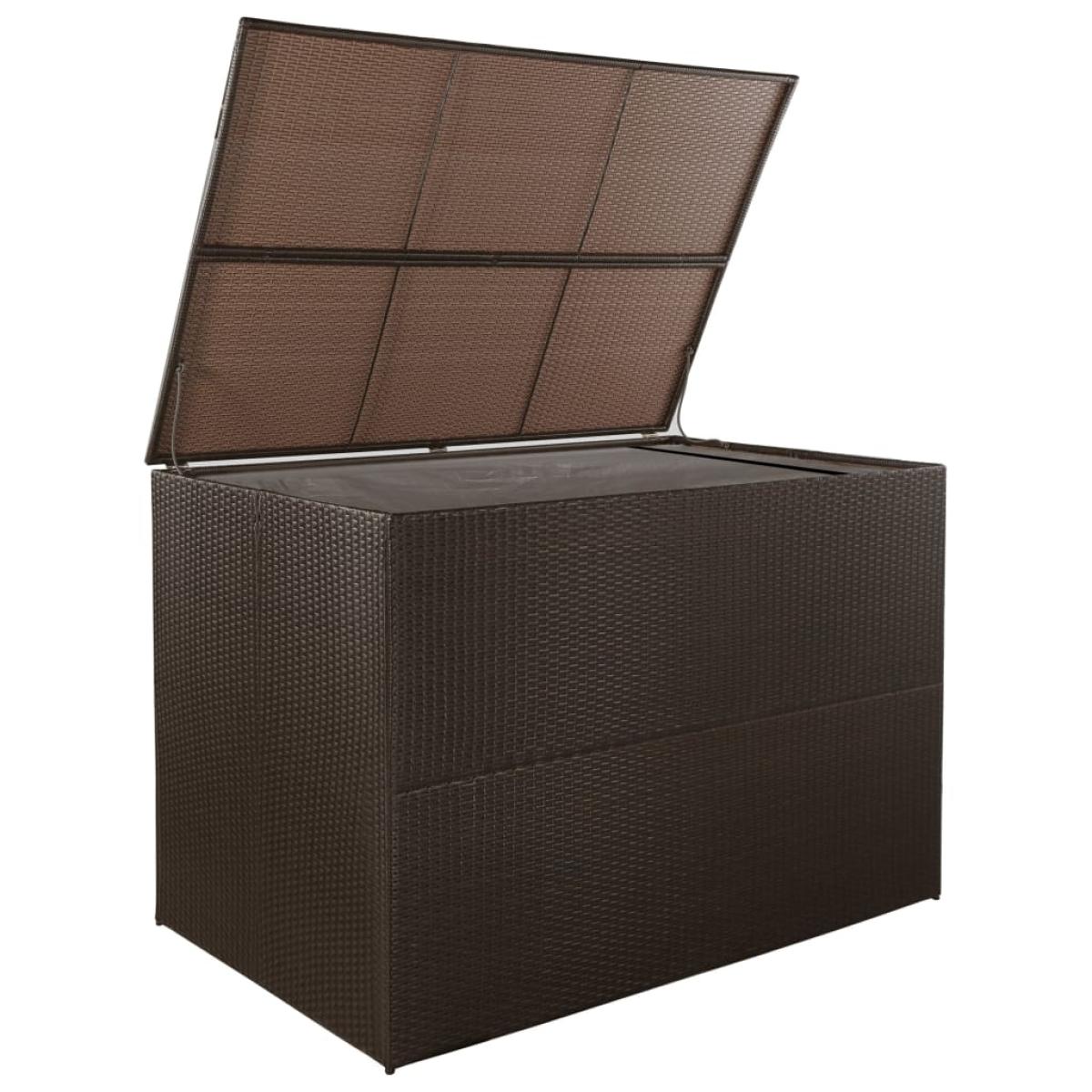 Caja de almacenaje jardín 150x100x100 cm ratán sintético marrón