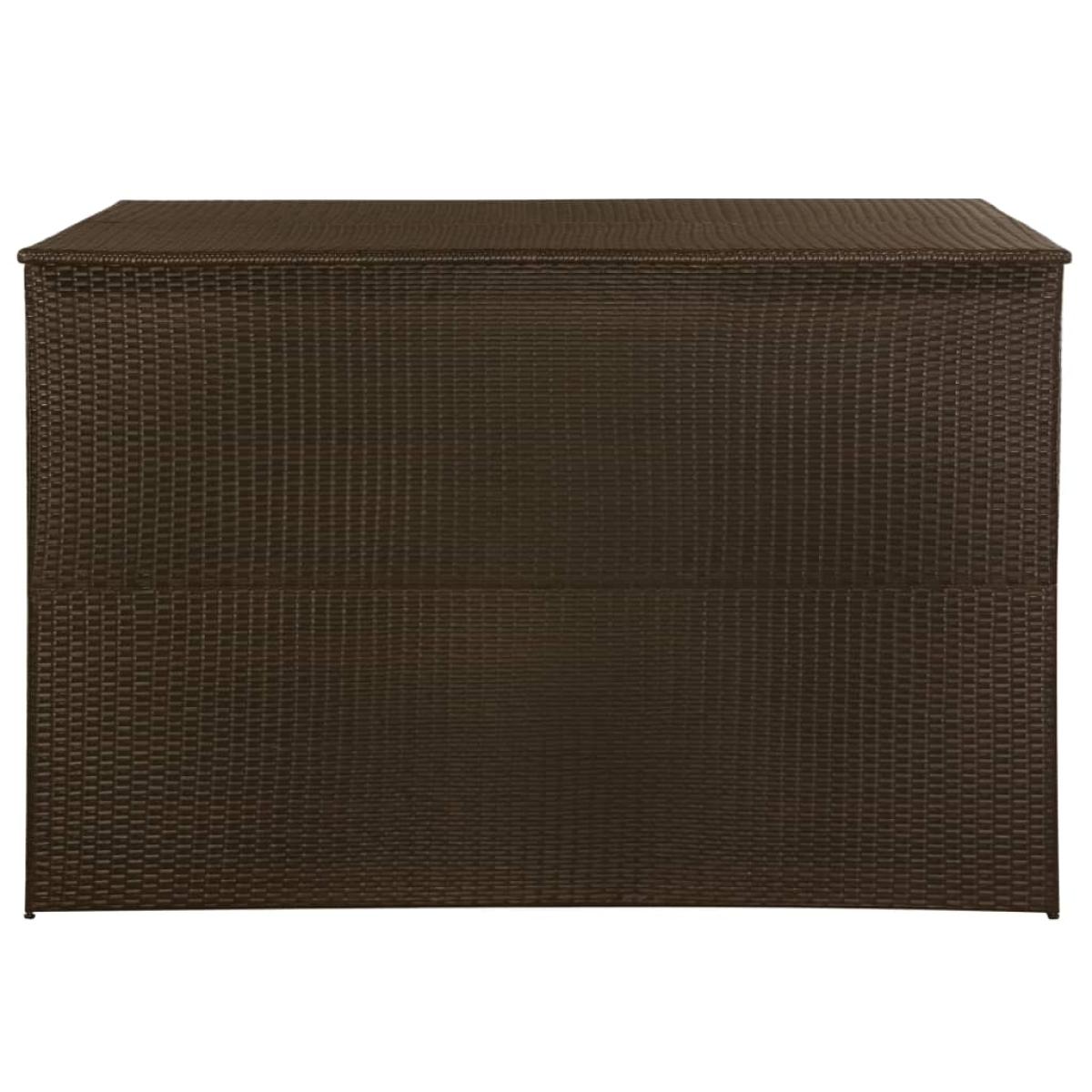 Caja de almacenaje jardín 150x100x100 cm ratán sintético marrón