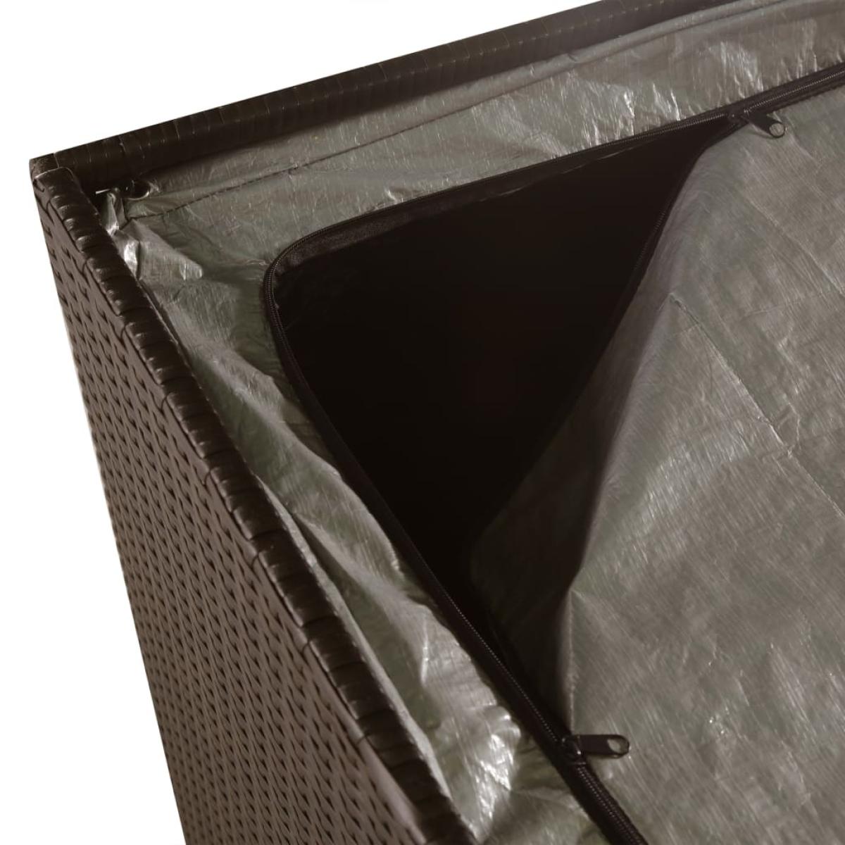 Caja de almacenaje jardín 150x100x100 cm ratán sintético marrón