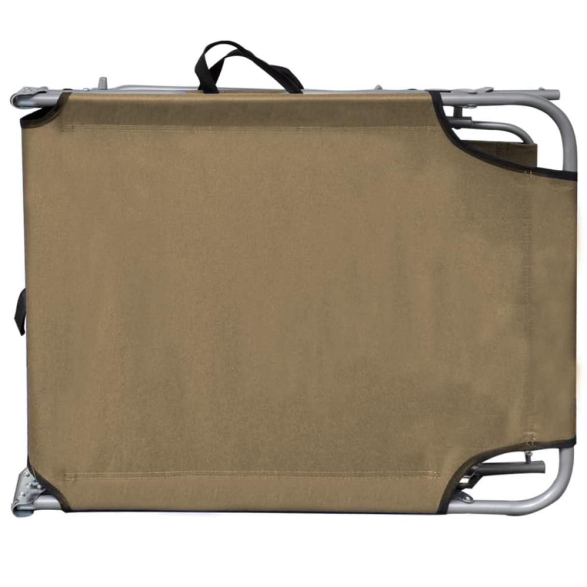 Tumbona plegable con parasol de acero gris topo